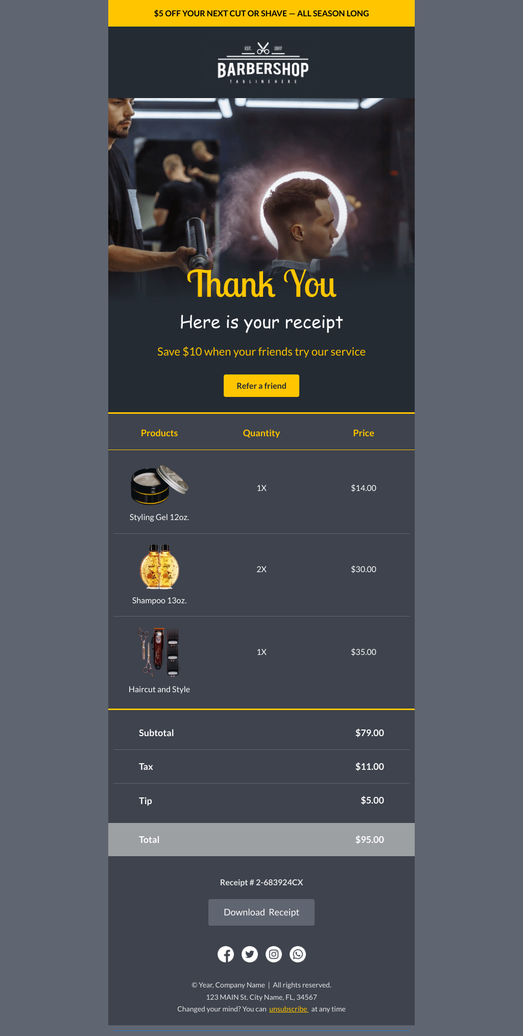 Laravel Mail Template - Barber Shop Promotion