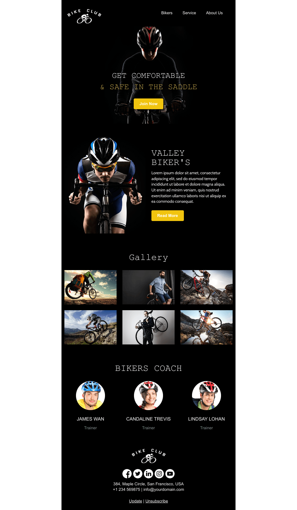 Laravel Mail Template - Bike Club: Training Center
