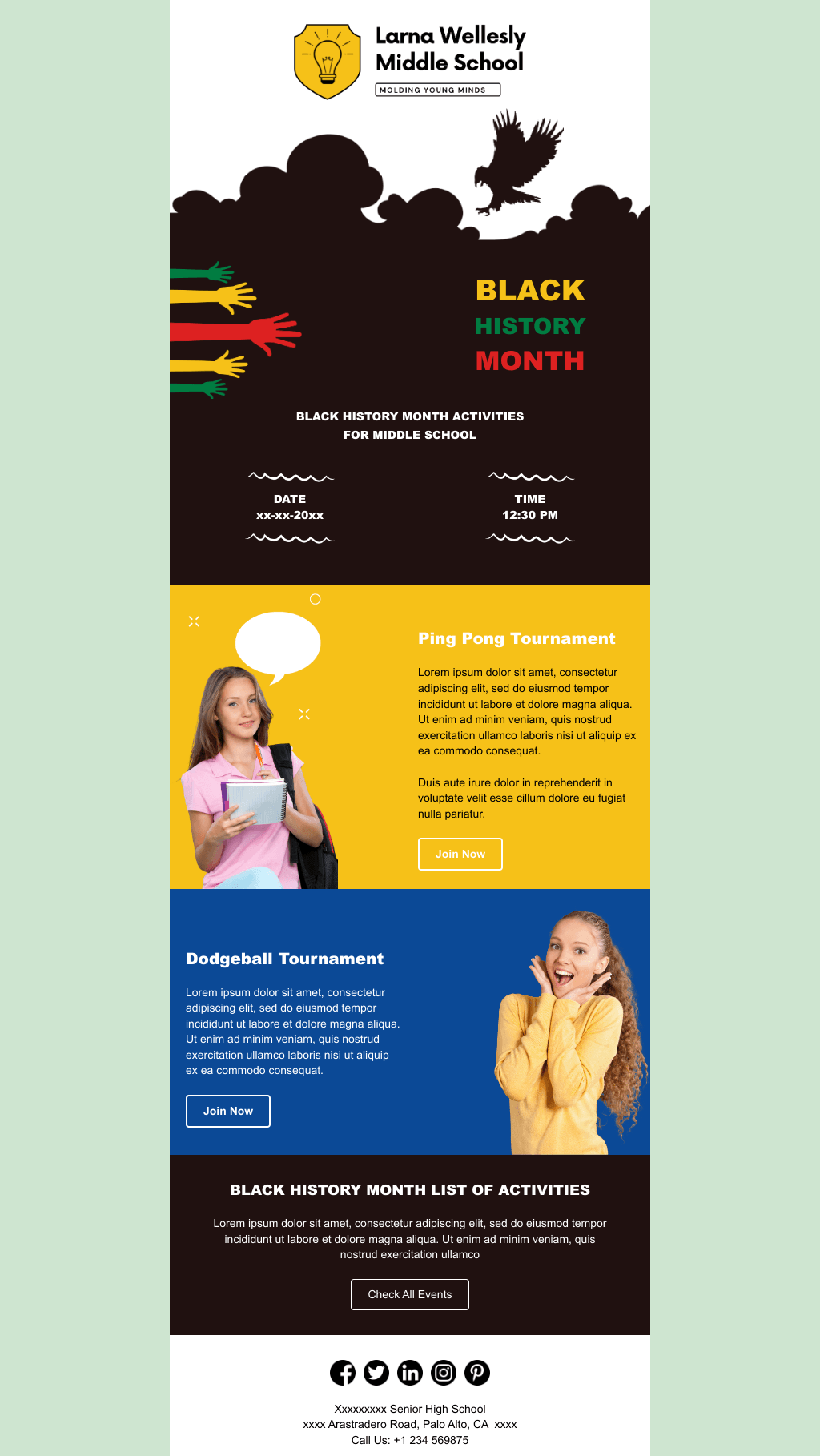 Laravel Mail Template - Black History Month Middle School Activities