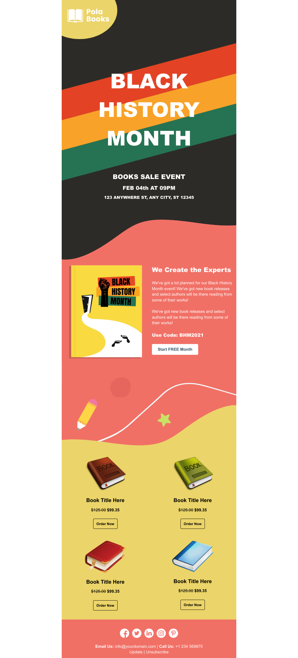 Laravel Mail Template - Black History Month Special Books Sale