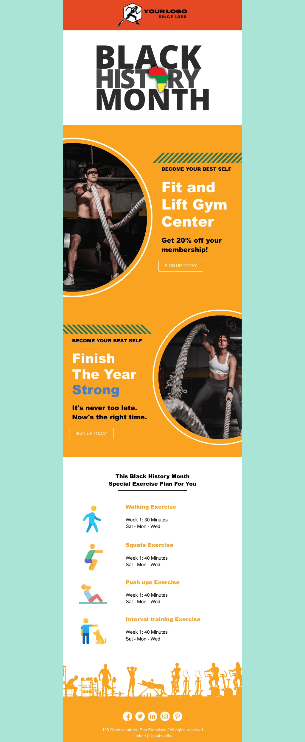 Laravel Mail Template - Black History Month Special Exercise Plan