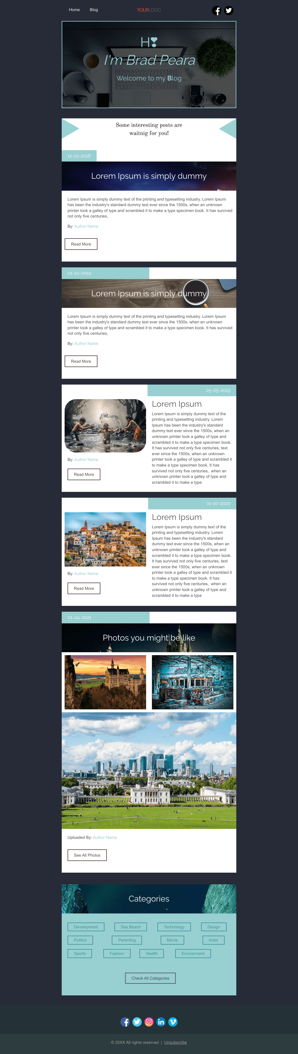 Laravel Mail Template - Blog Welcome