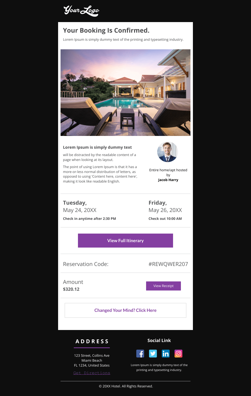 Laravel Mail Template - Booking Confirmation