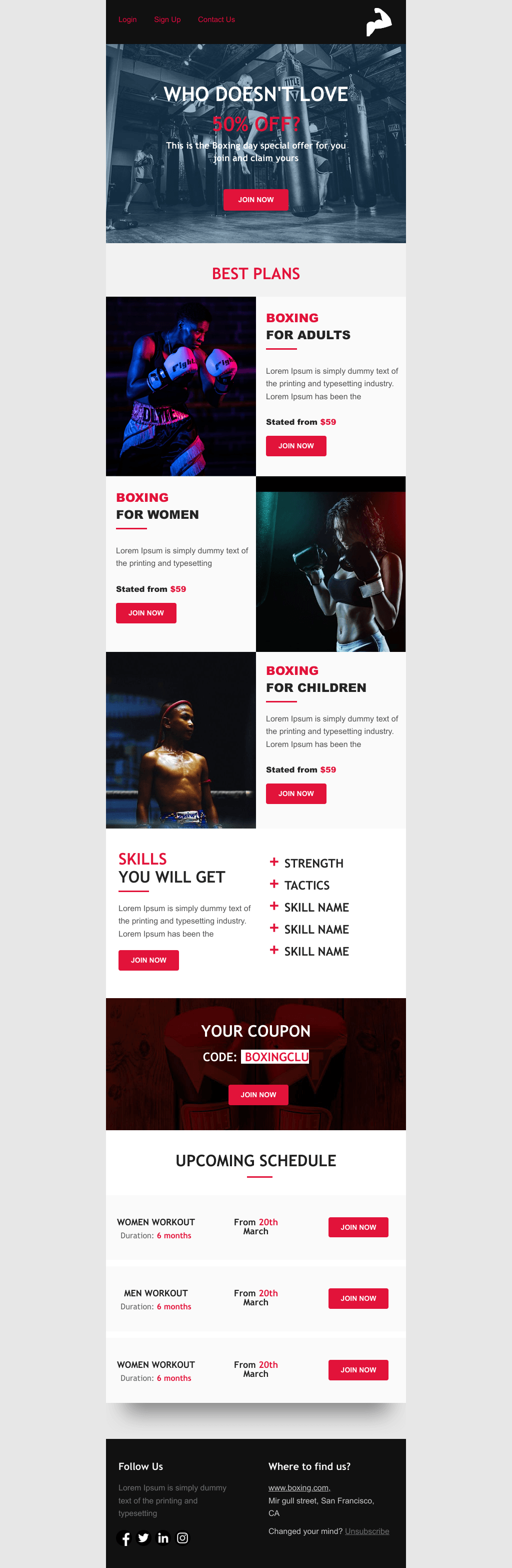 Laravel Mail Template - Boxing Day Boxing Club Promotion