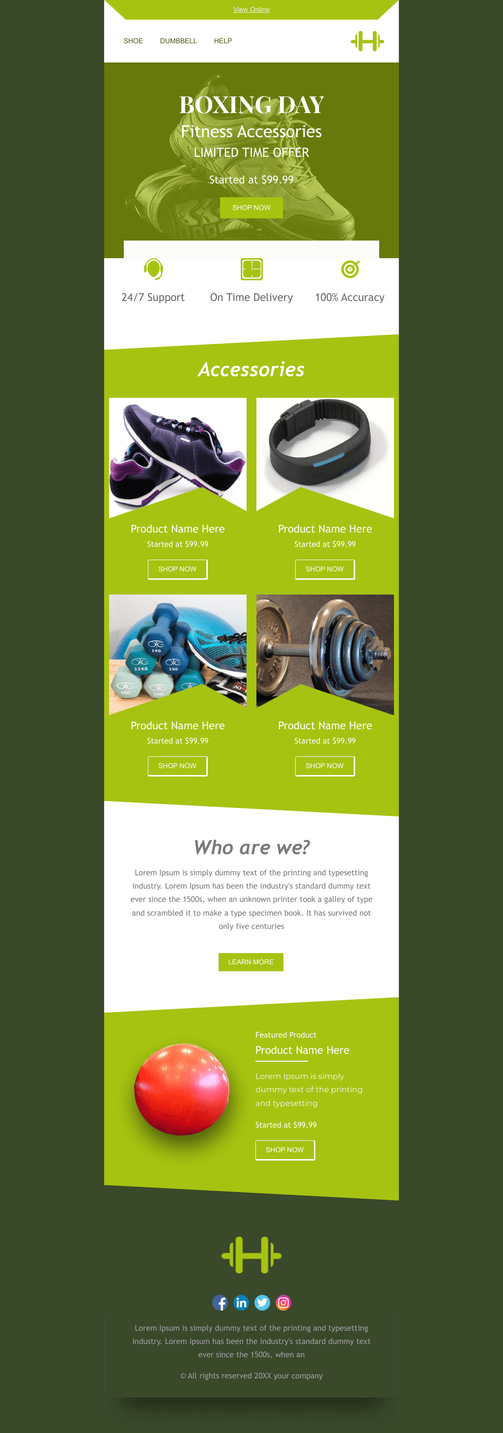 Laravel Mail Template - Boxing Day Fitness Accessories
