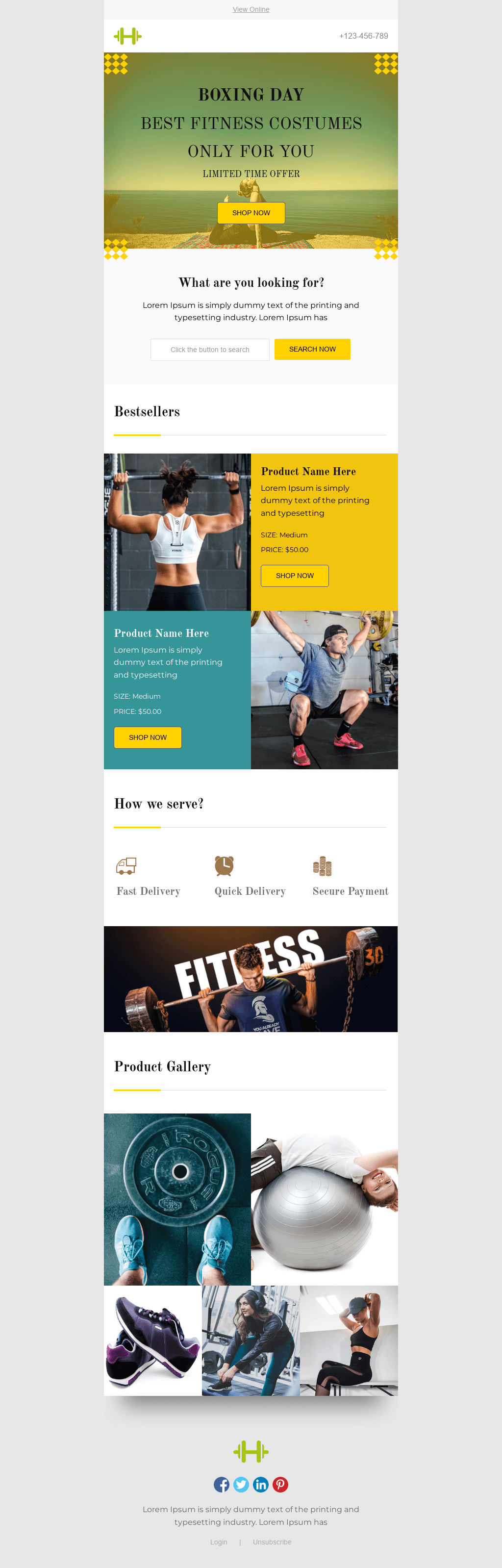 Laravel Mail Template - Boxing Day Fitness Costumes sale