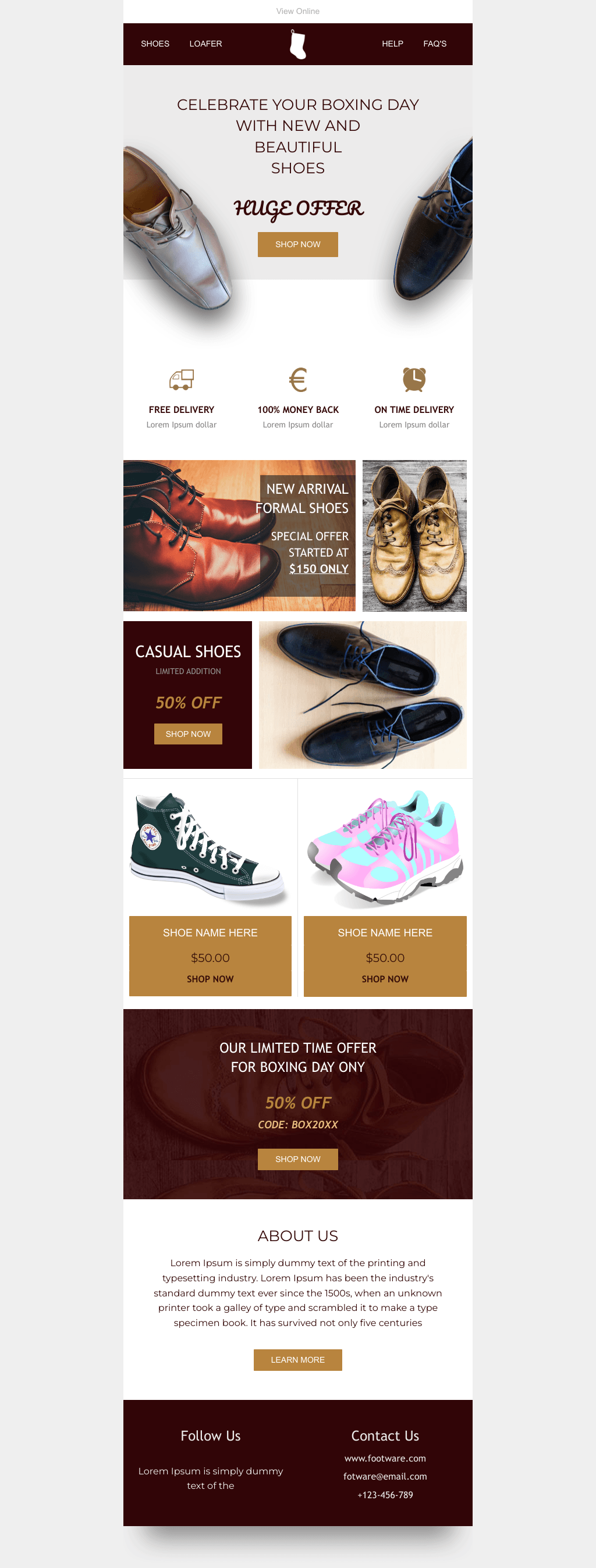 Laravel Mail Template - Boxing Day Footwear Sale