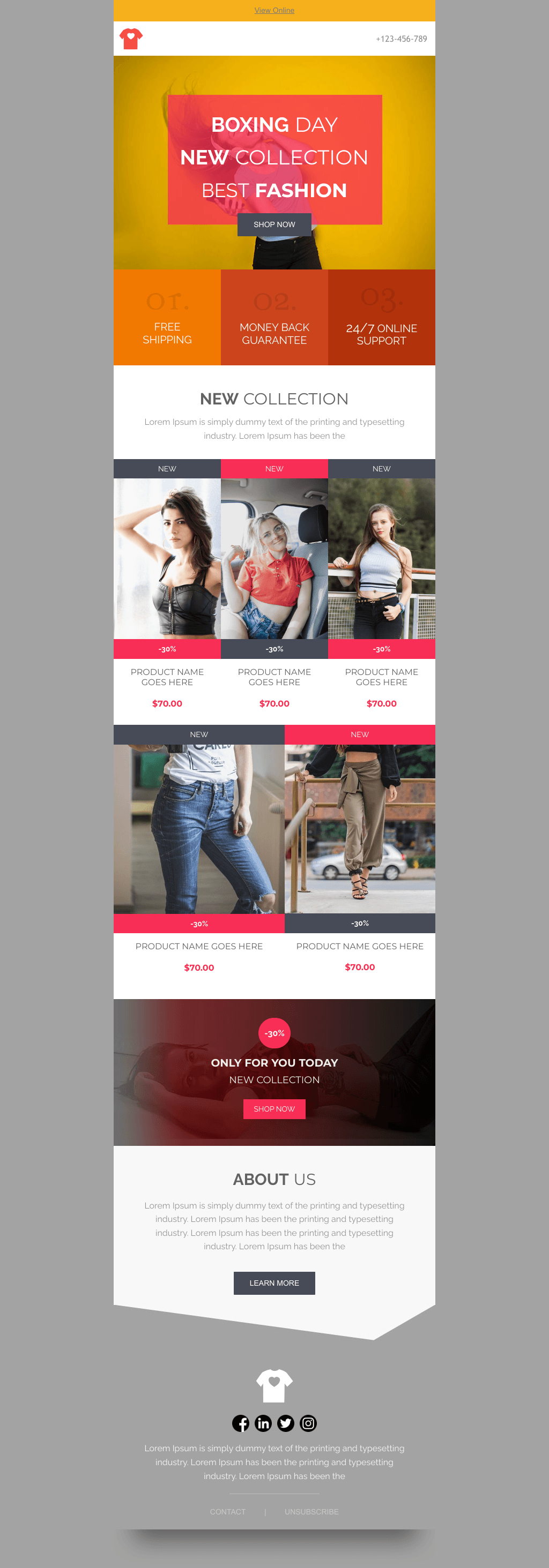 Laravel Mail Template - Boxing Day Tops & Pants Sale