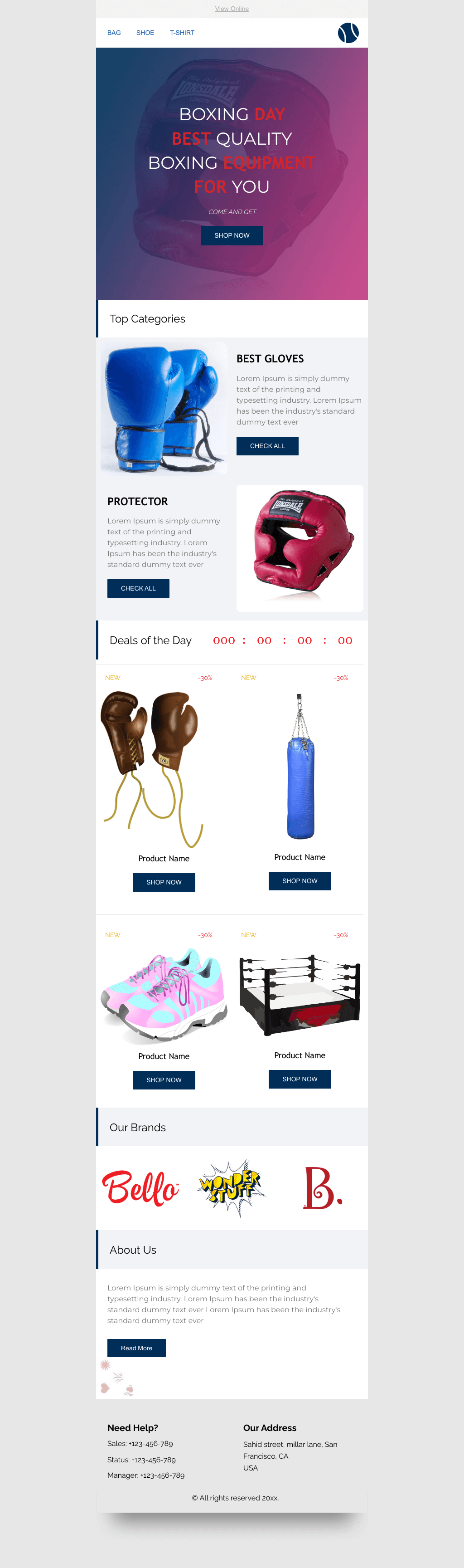 Laravel Mail Template - Boxing Equipment On Boxing Day 