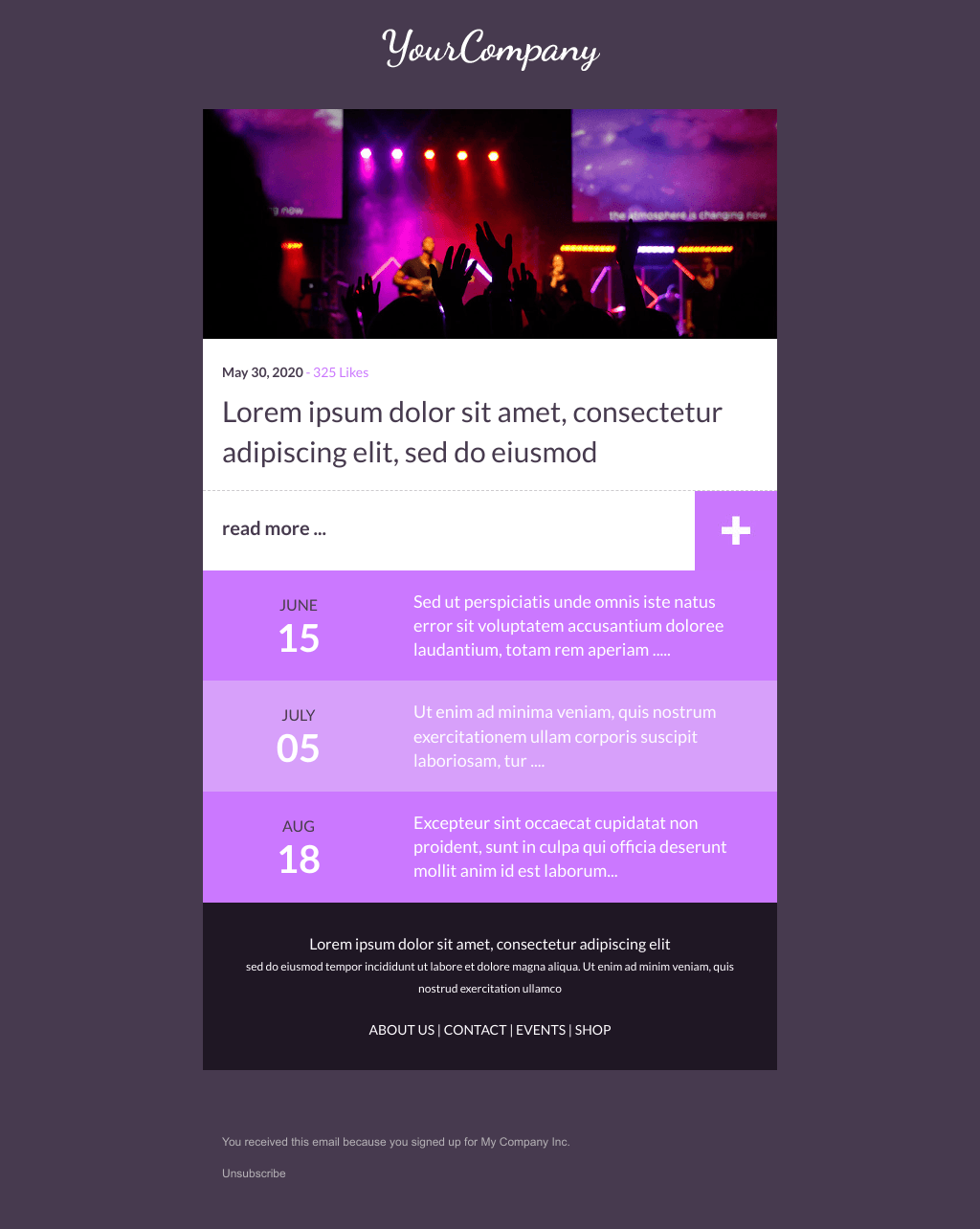 Laravel Mail Template - Concert Event