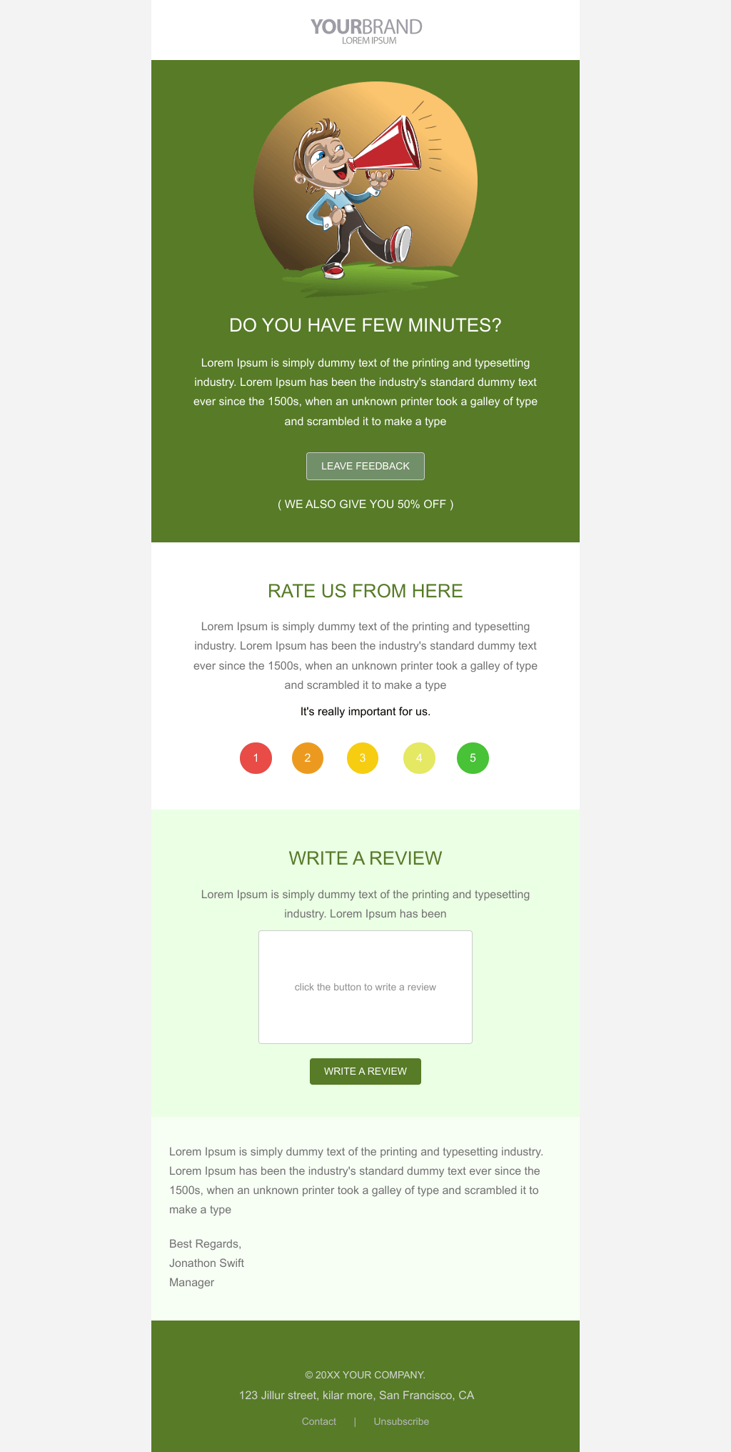 Laravel Mail Template - Customers Feedback Request