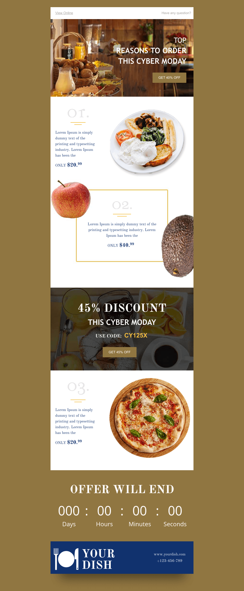 Laravel Mail Template - Cyber Monday Cafe Discount