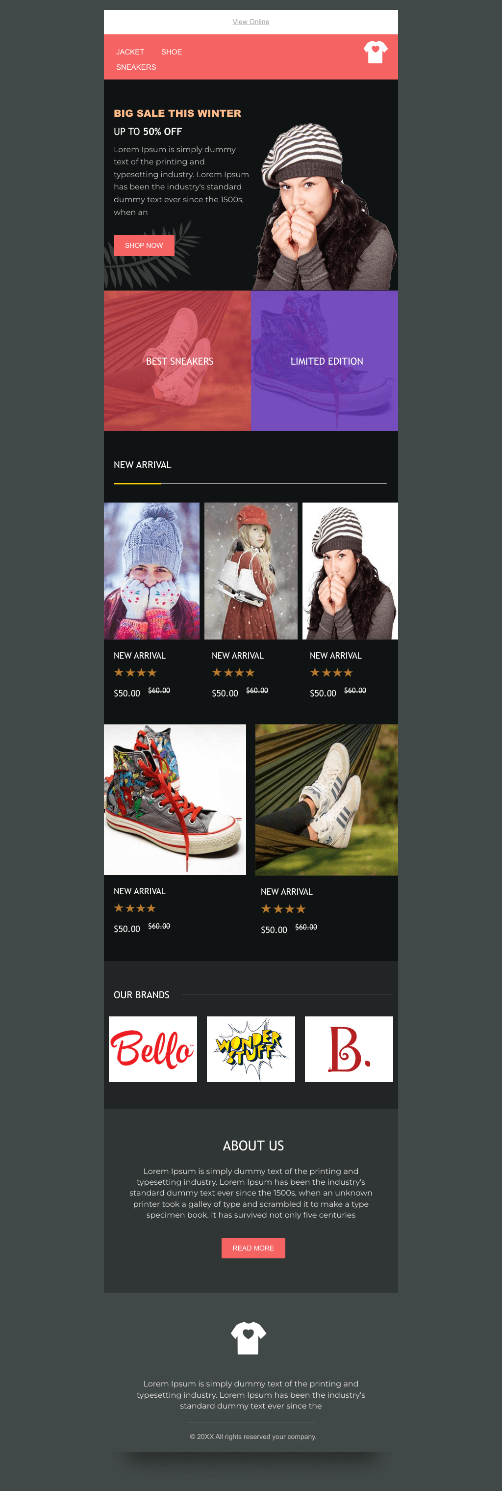 Laravel Mail Template - Cyber Monday Fashion Winter Collection