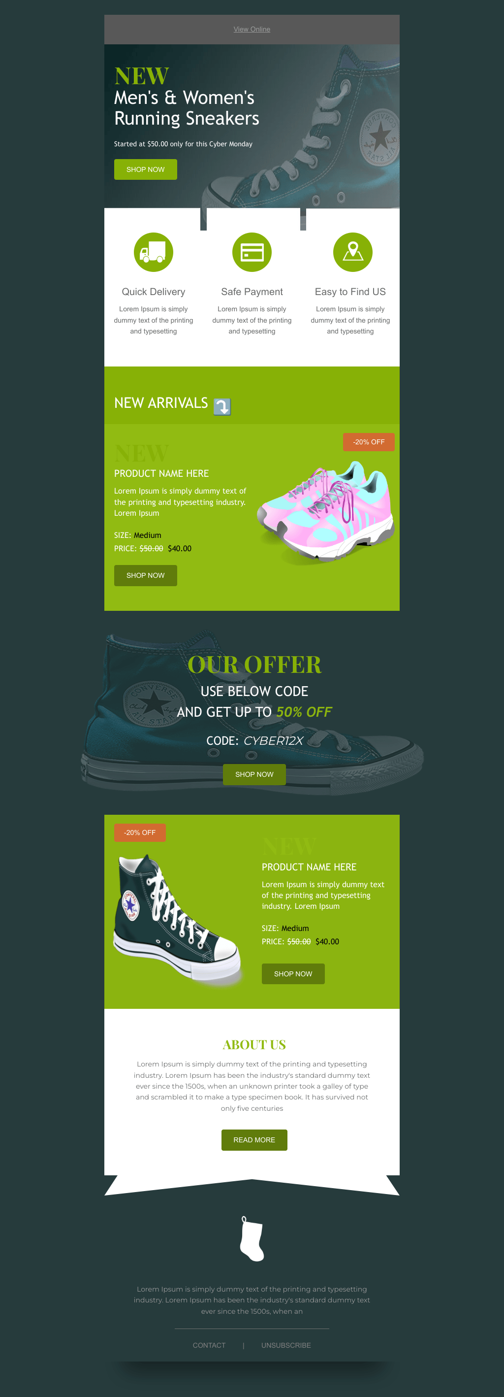 Laravel Mail Template - Cyber Monday Sneakers Sale
