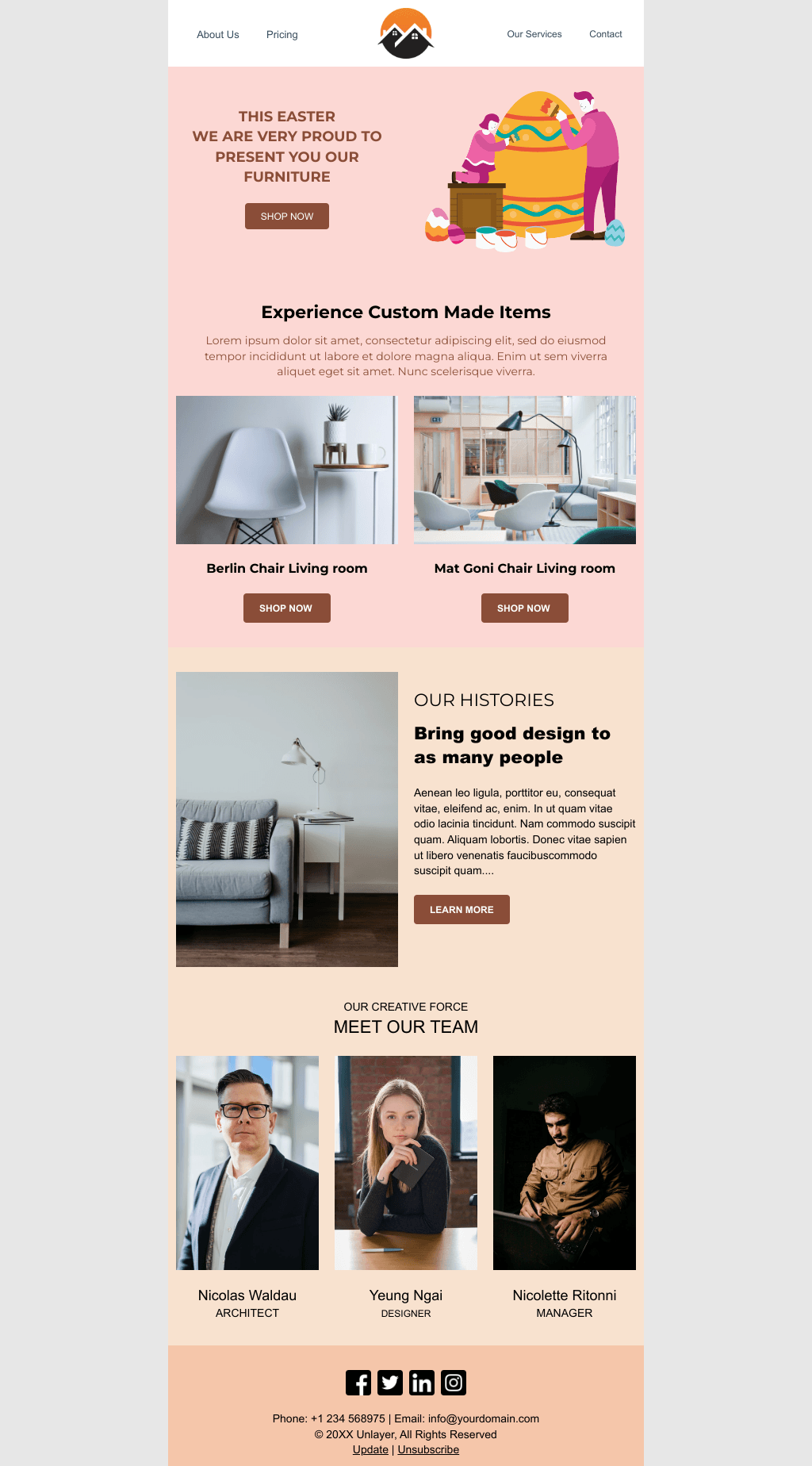 Laravel Mail Template - Easter Sale on Furniture