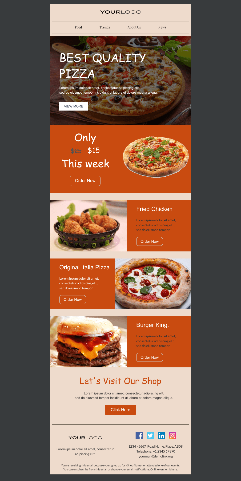 Laravel Mail Template - Fast Food
