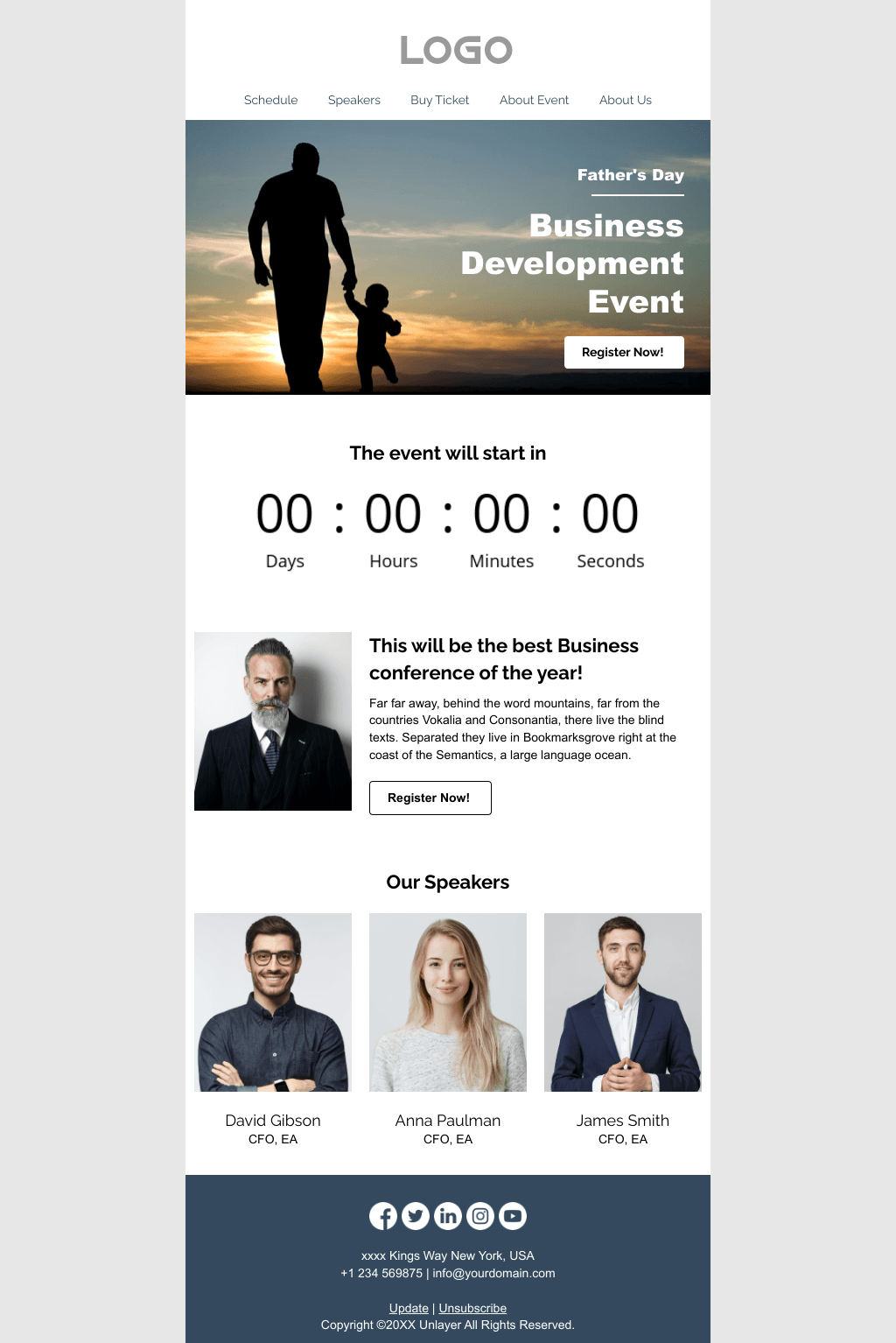 Laravel Mail Template - Father's Day Business Development Event