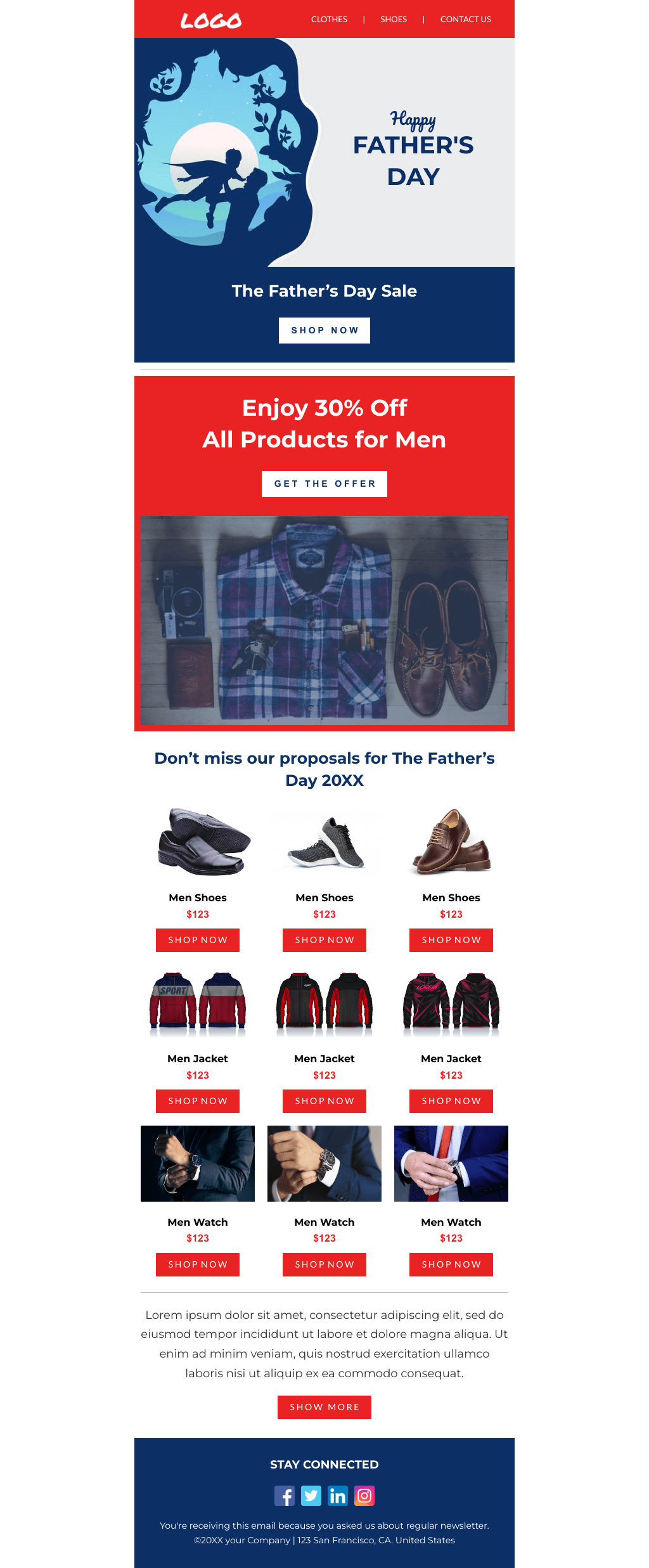 Laravel Mail Template - Father's Day Fashion Sale