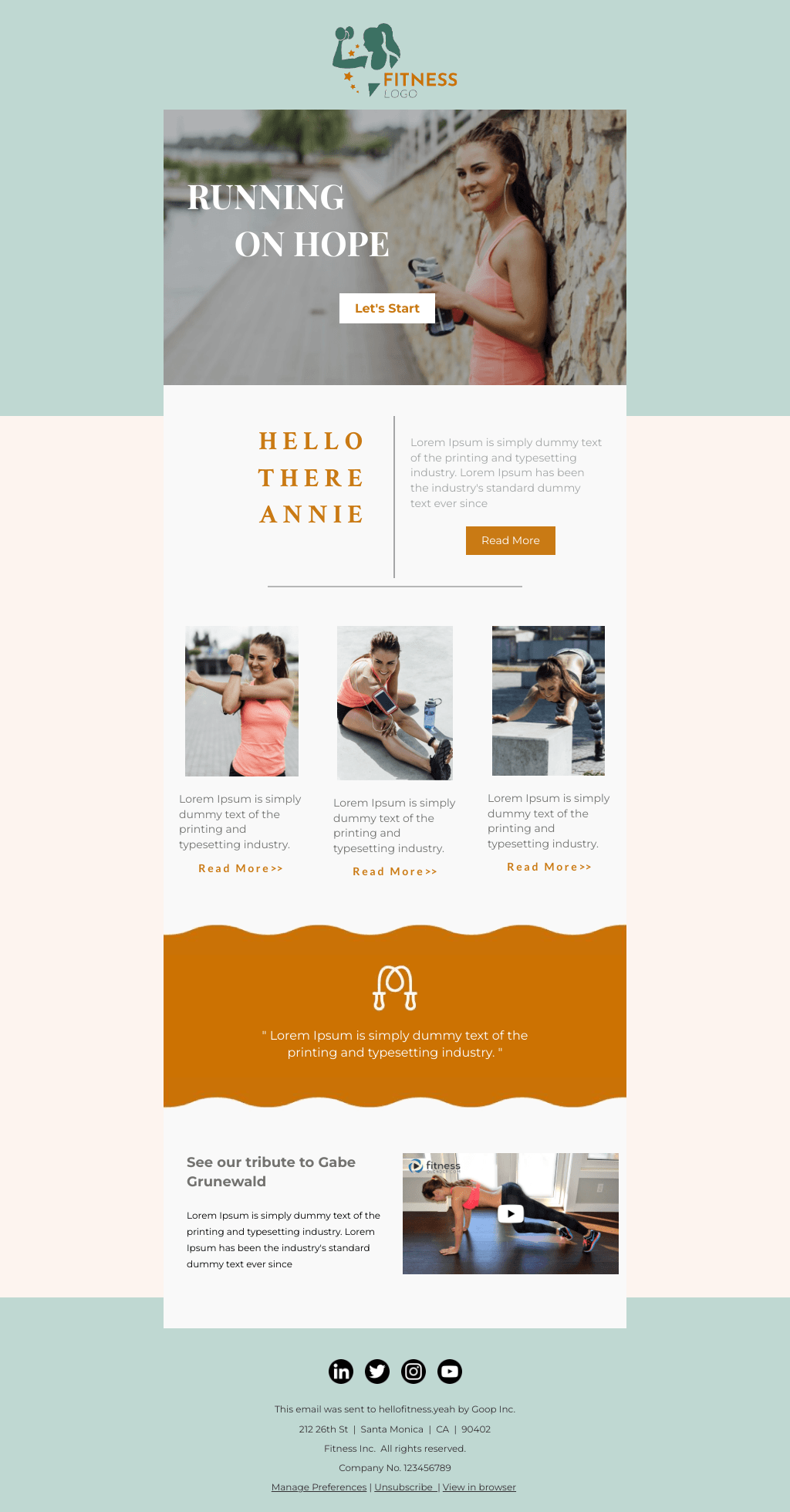 Laravel Mail Template - Fitness