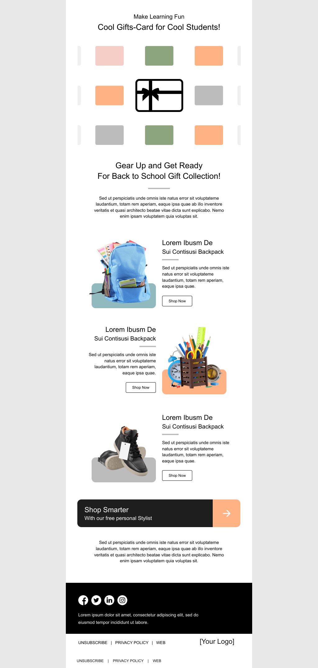 Laravel Mail Template - Gifts for Students