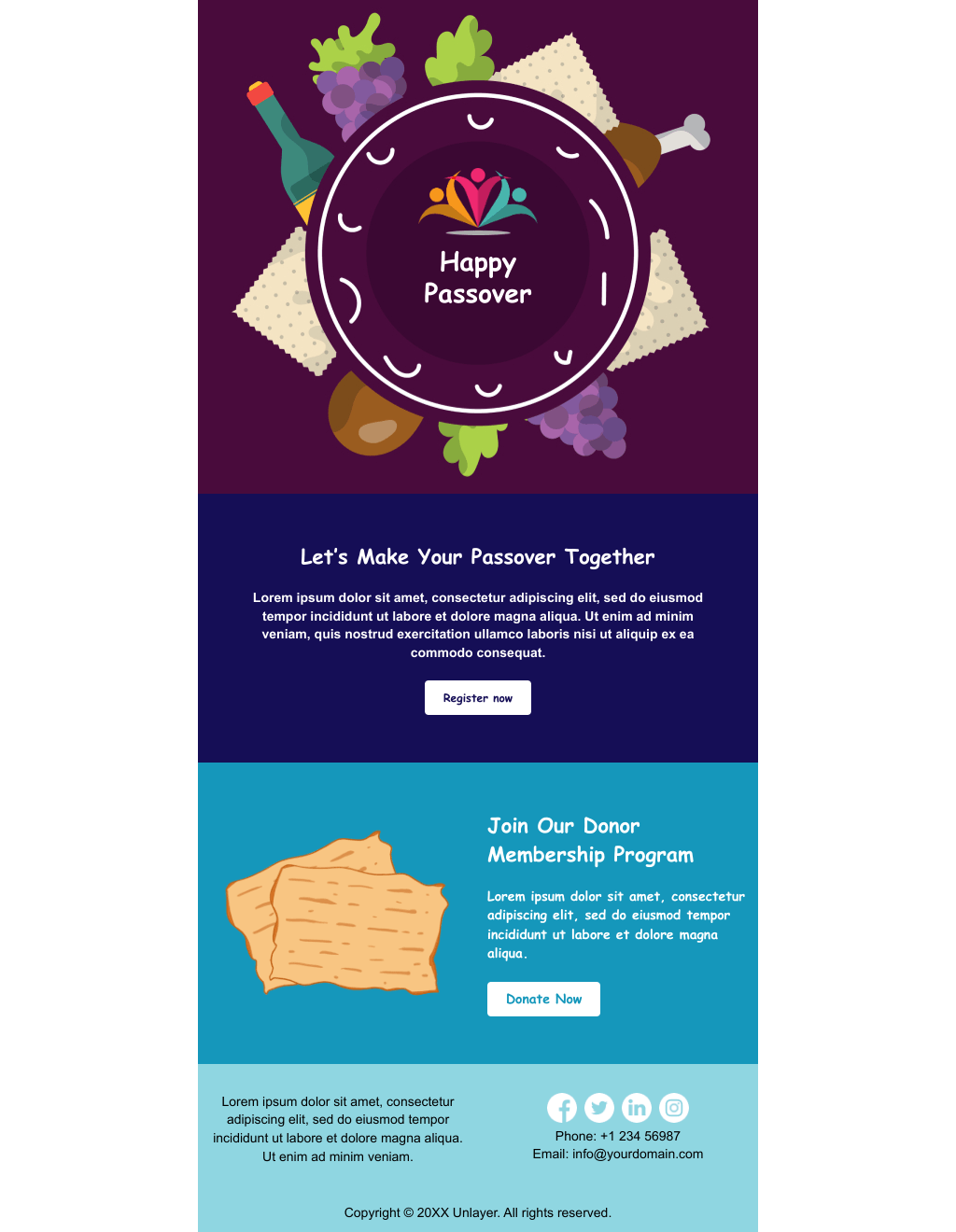 Laravel Mail Template - Happy Passover Invitation