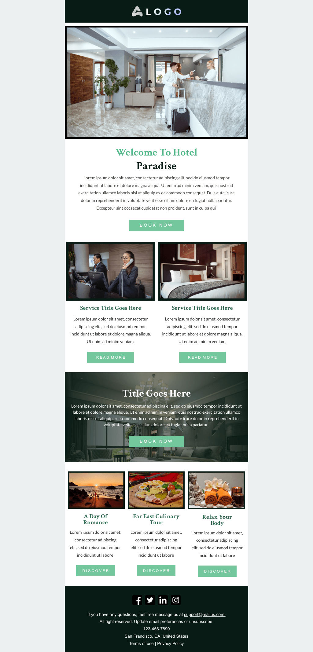 Laravel Mail Template - Hotel Customer Service