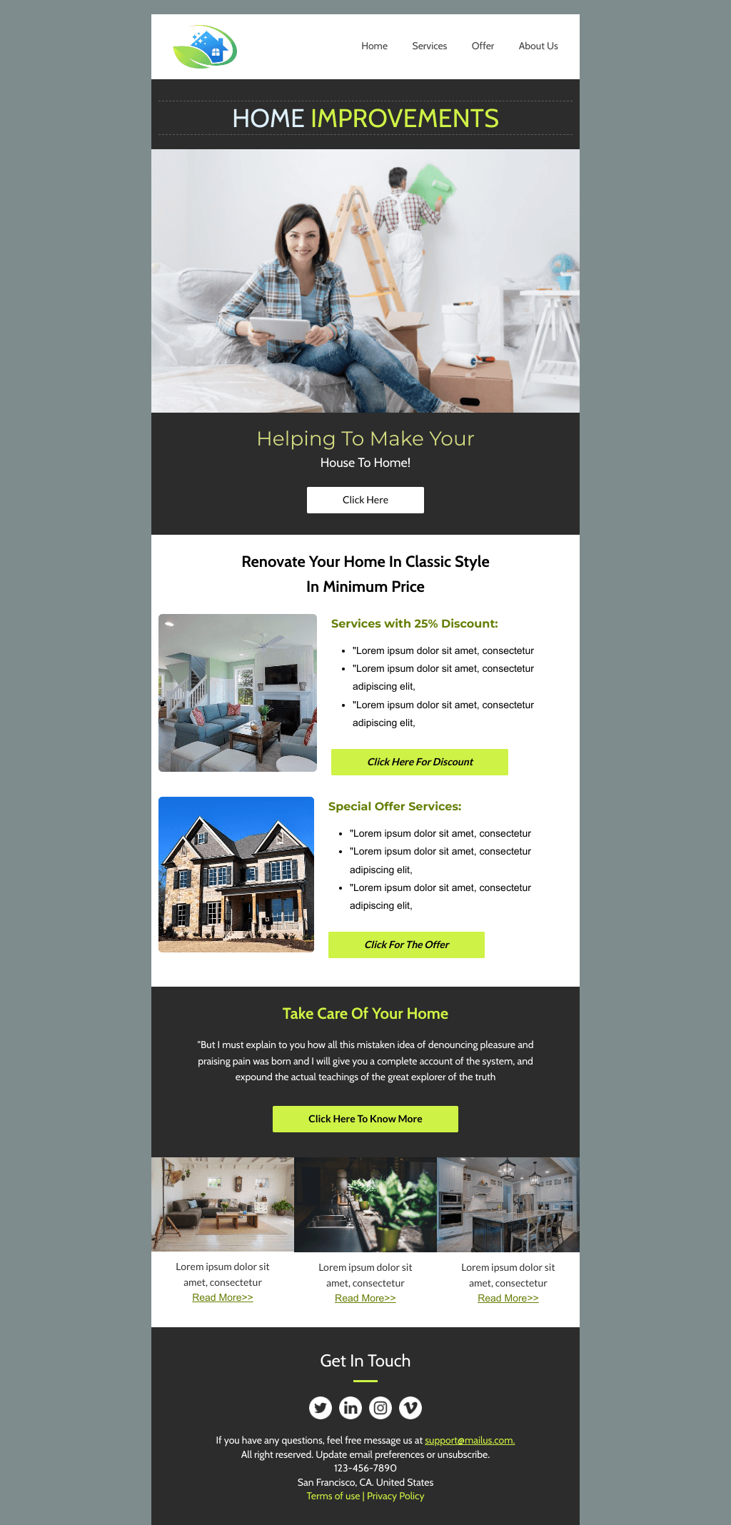 Laravel Mail Template - Housekeeping Customer Service
