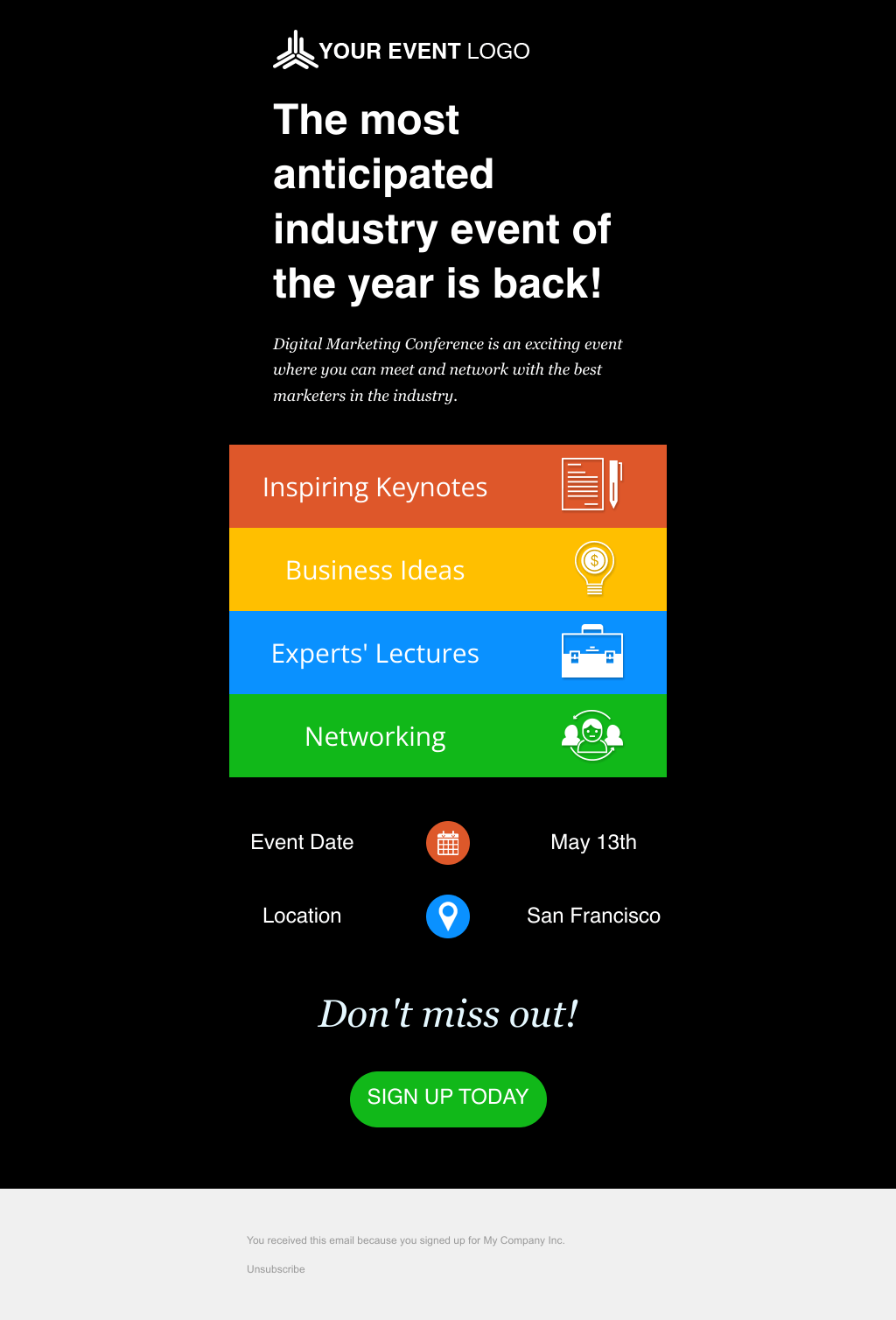 Laravel Mail Template - Industry Conference