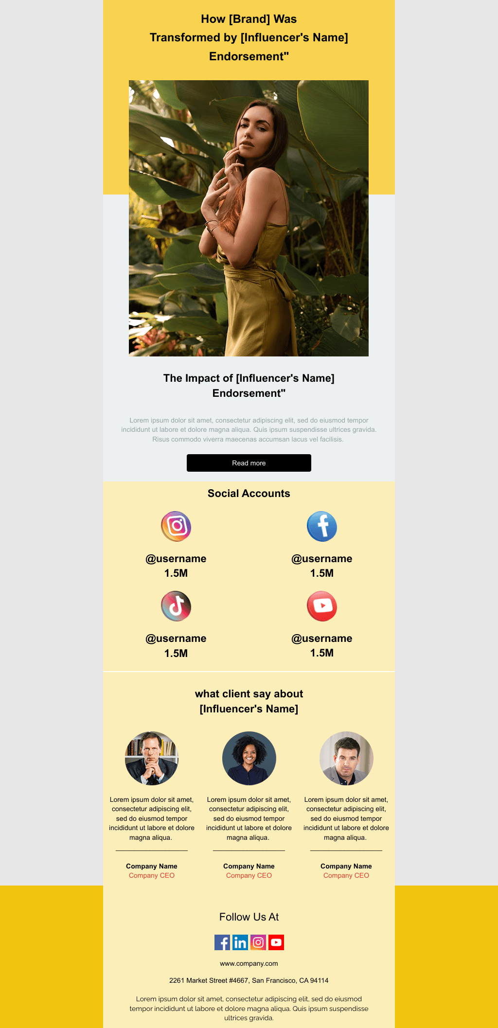 Laravel Mail Template - Influencer Endorsements