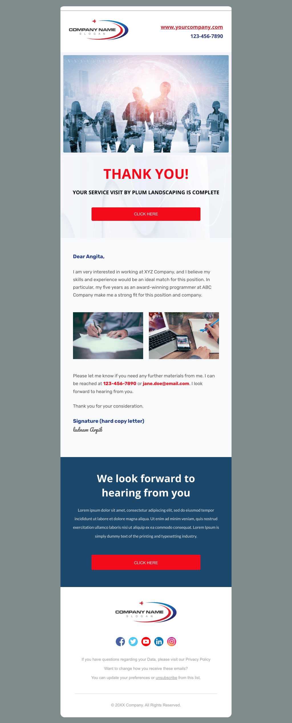 Laravel Mail Template - Job Follow Up