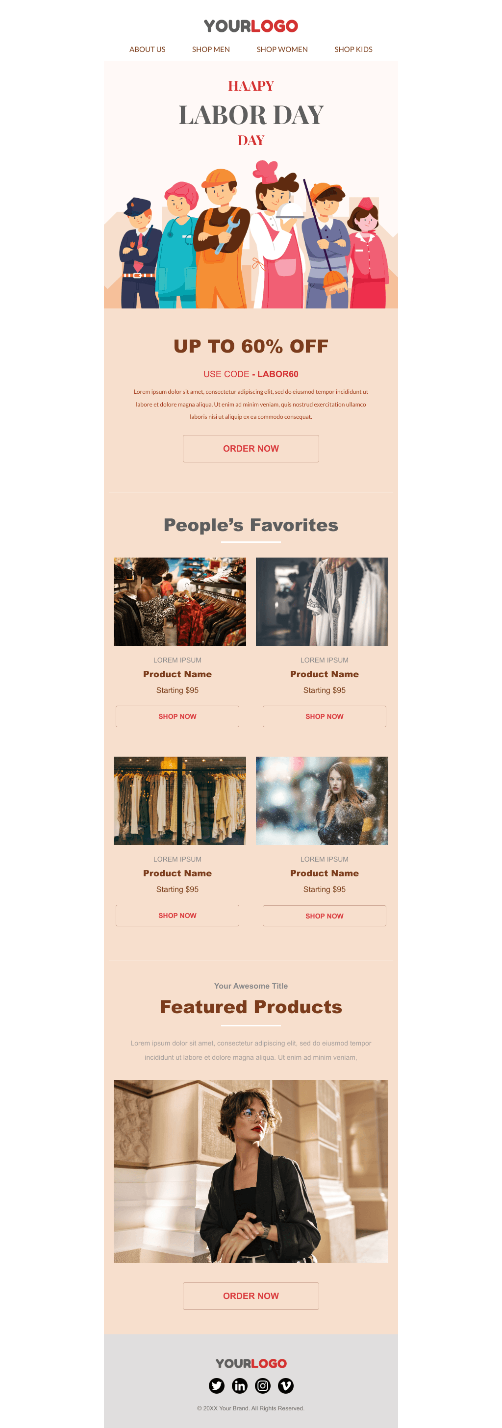 Laravel Mail Template - Labor Day Discount For Clothing