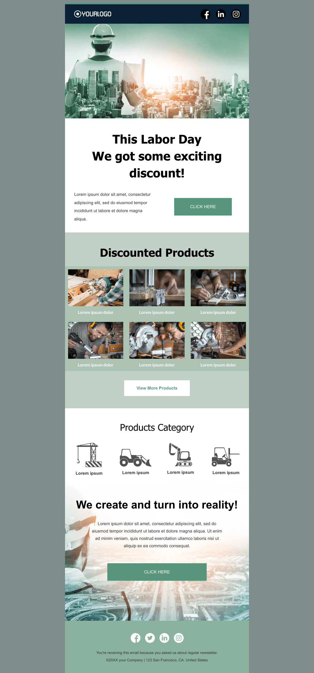 Laravel Mail Template - Labor Day Discount For Construction Items