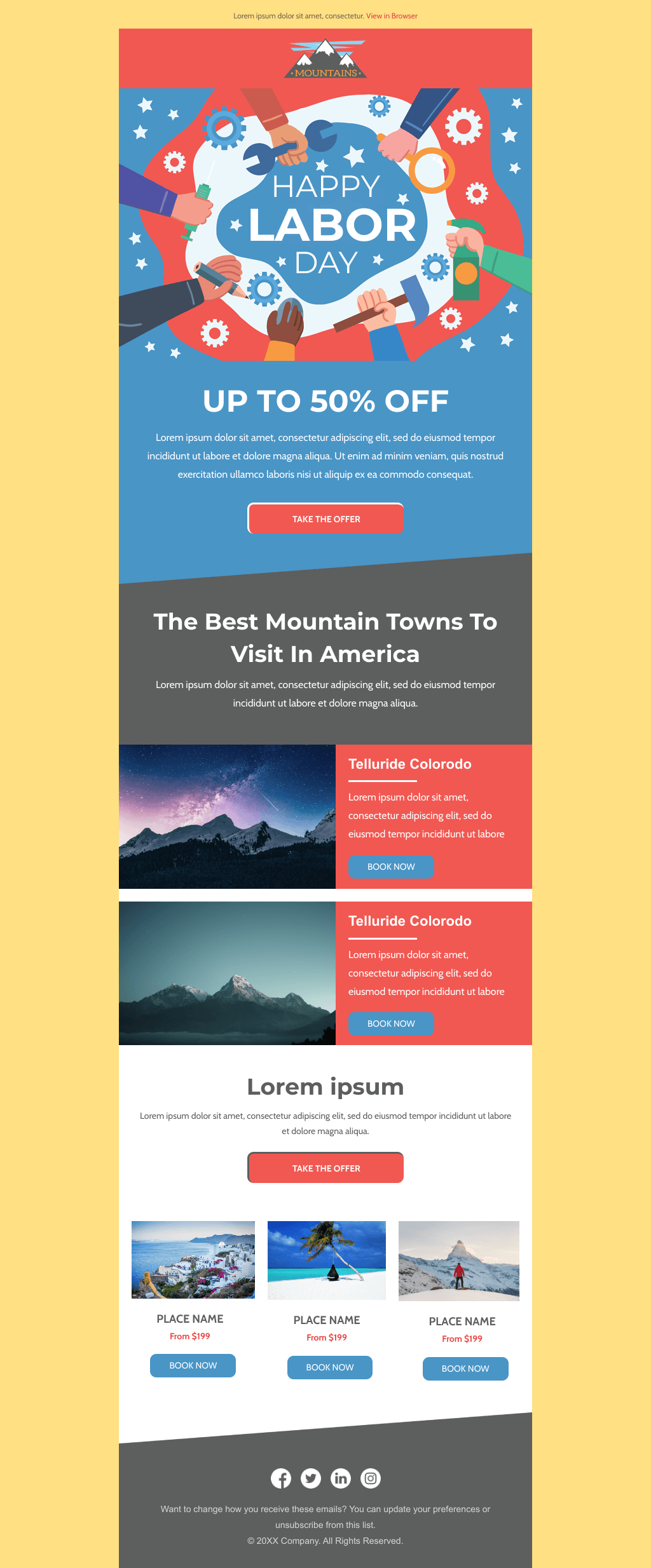 Laravel Mail Template - Labor Day Discount For Tourism