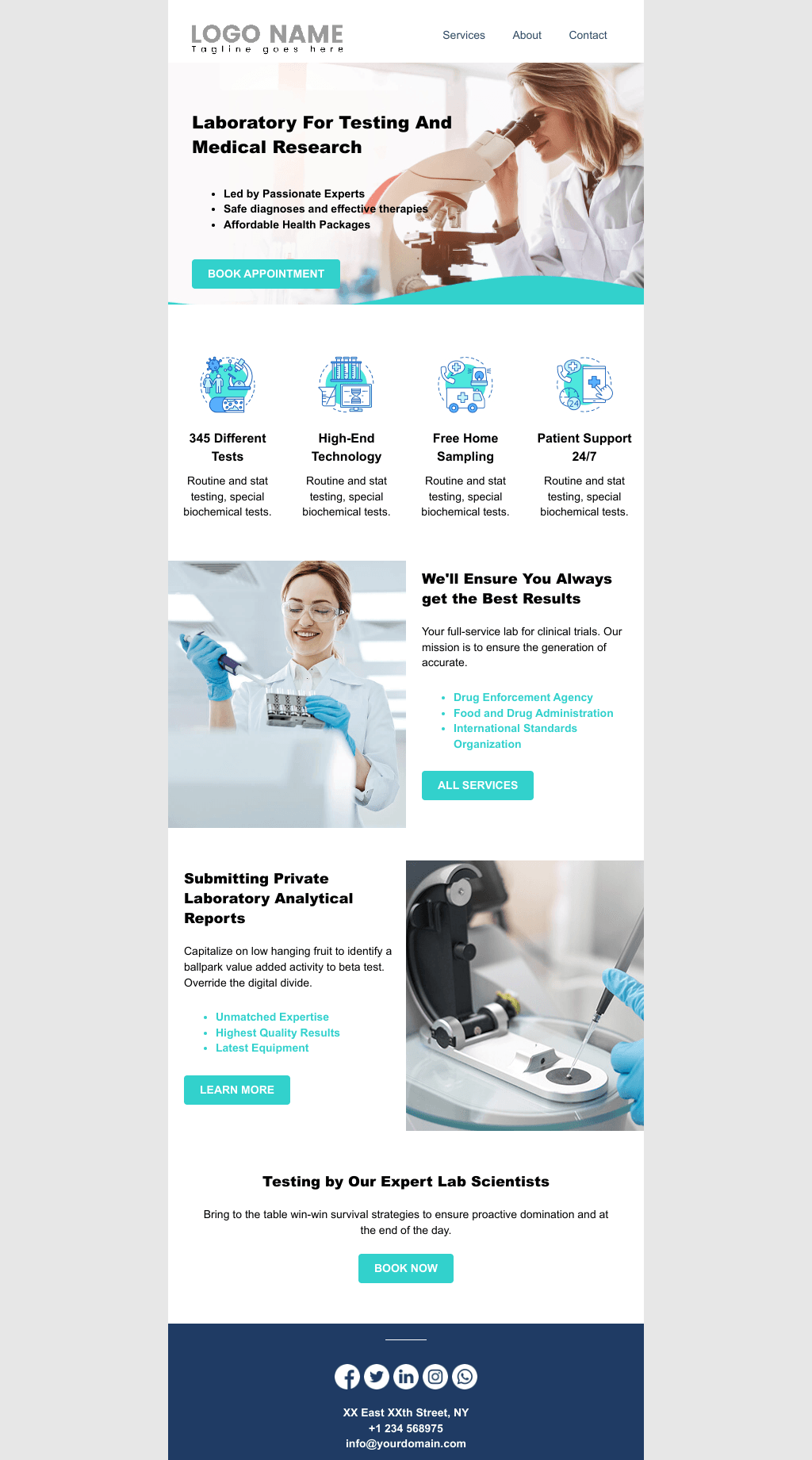 Laravel Mail Template - Laboratory Testing