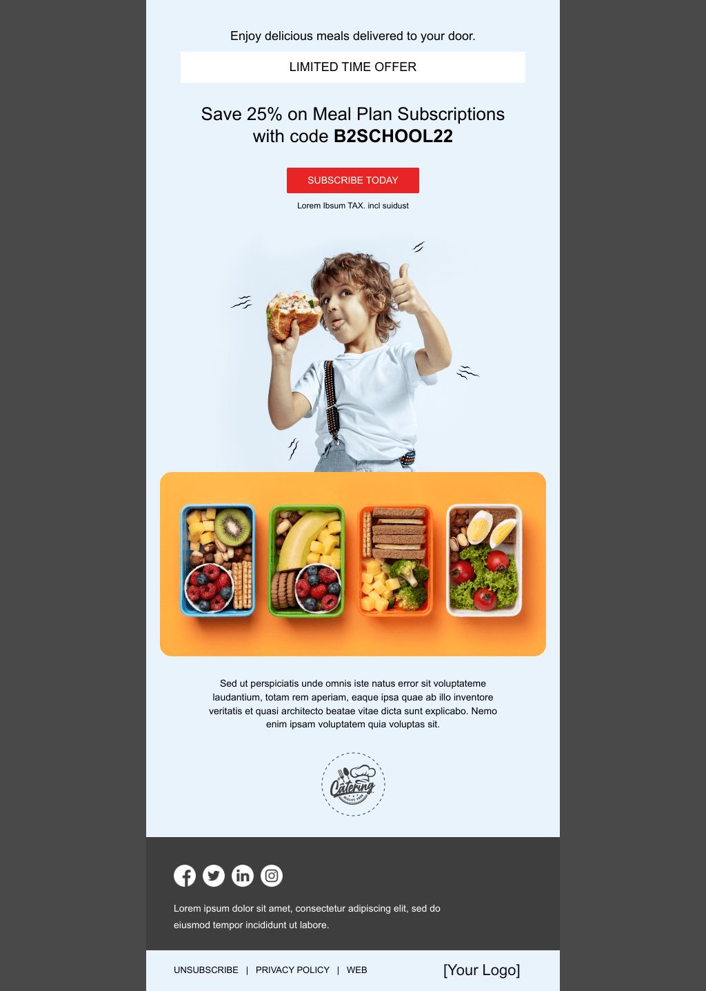 Laravel Mail Template - Lunch Program