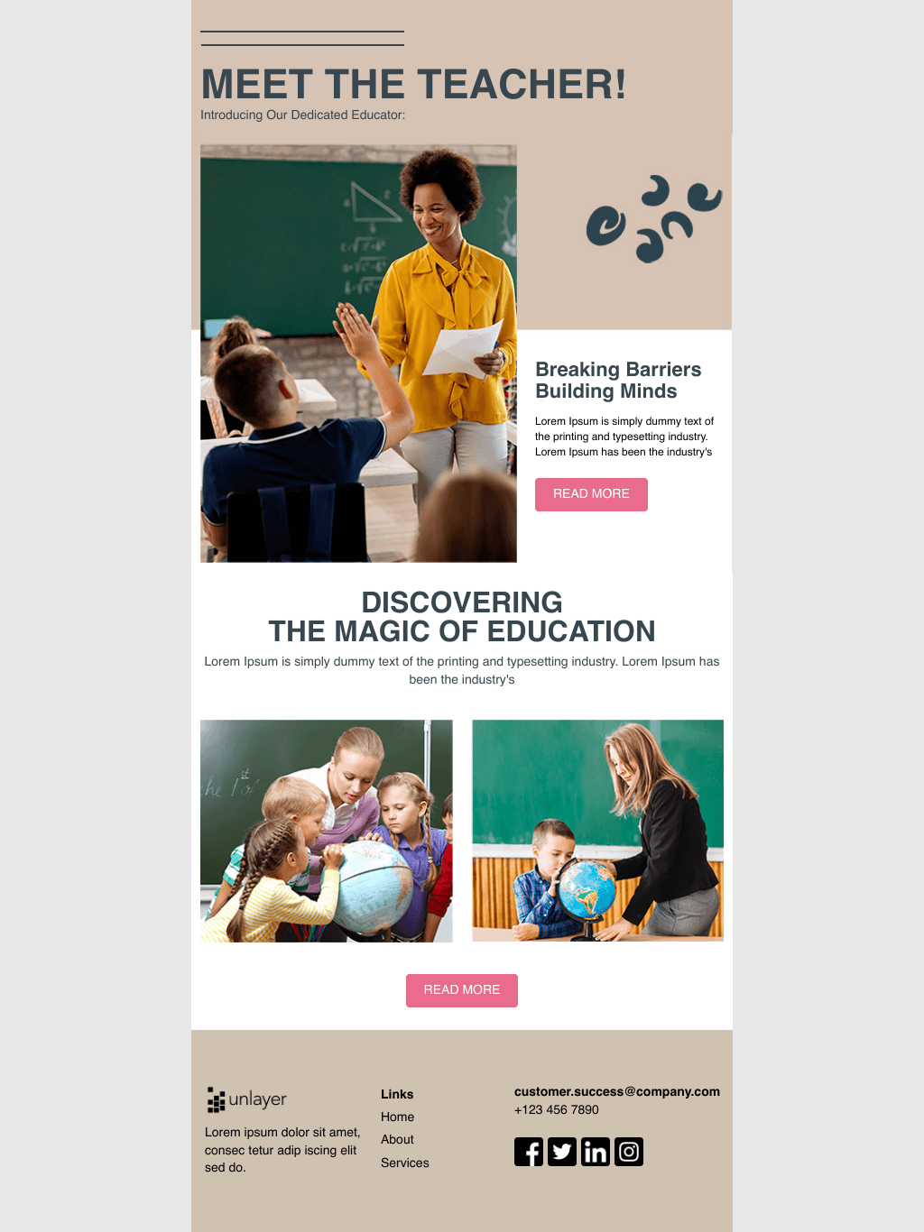 Laravel Mail Template - Meet the Teacher
