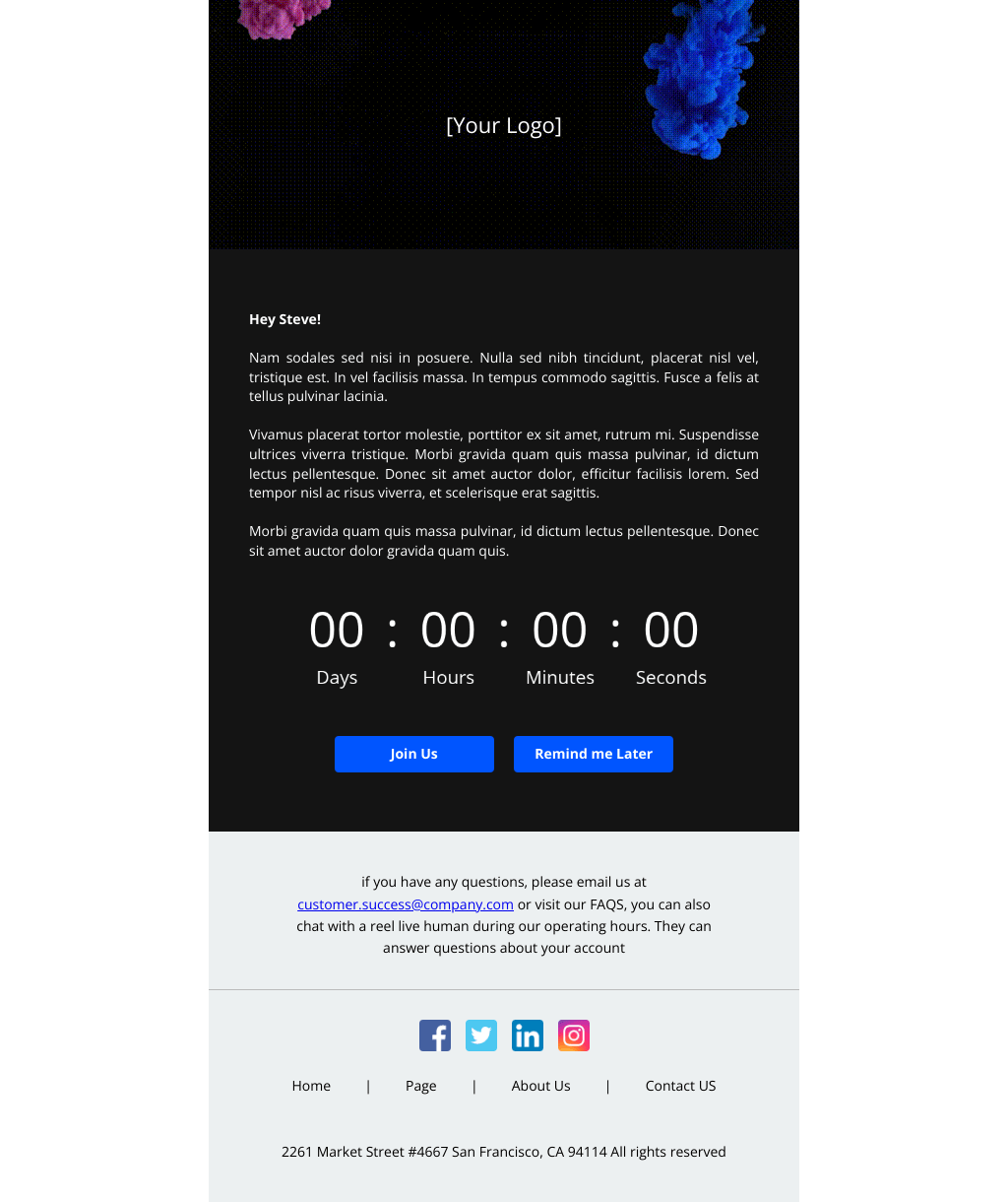 Laravel Mail Template - Meeting Schedule Update Email