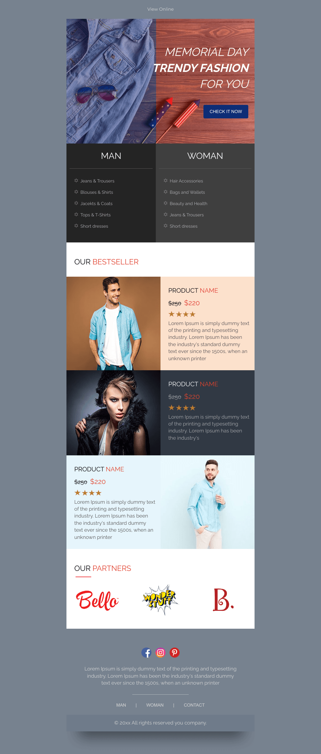 Laravel Mail Template - Memorial Day Fashion Sale