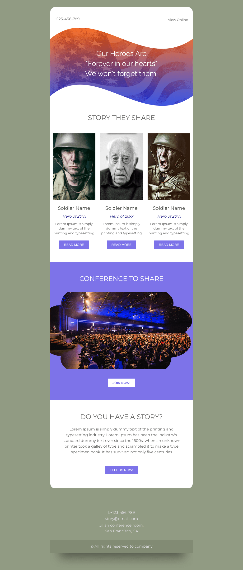 Laravel Mail Template - Memorial Day Forever In Our Hearts