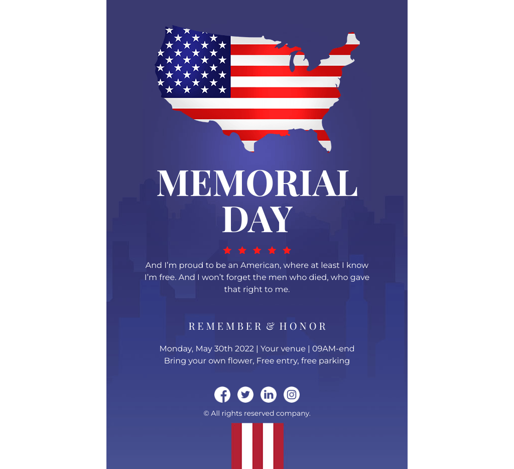 Laravel Mail Template - Memorial Day Message