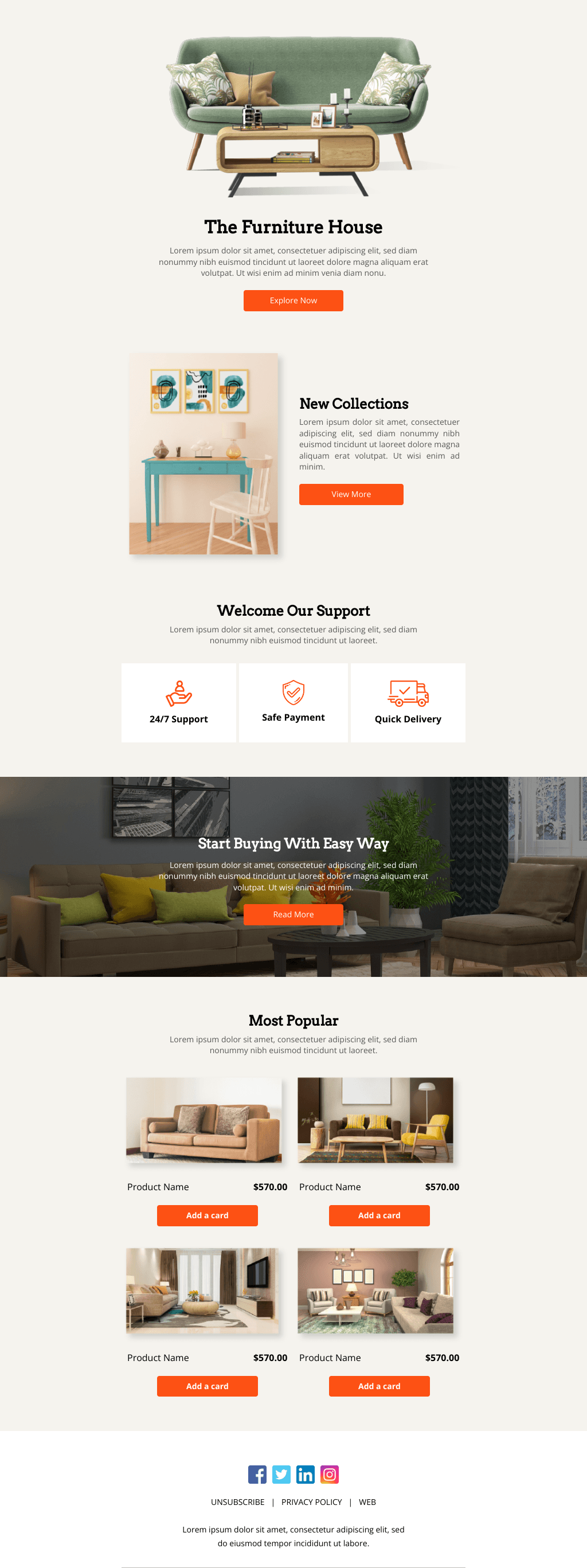 Laravel Mail Template - New Furniture