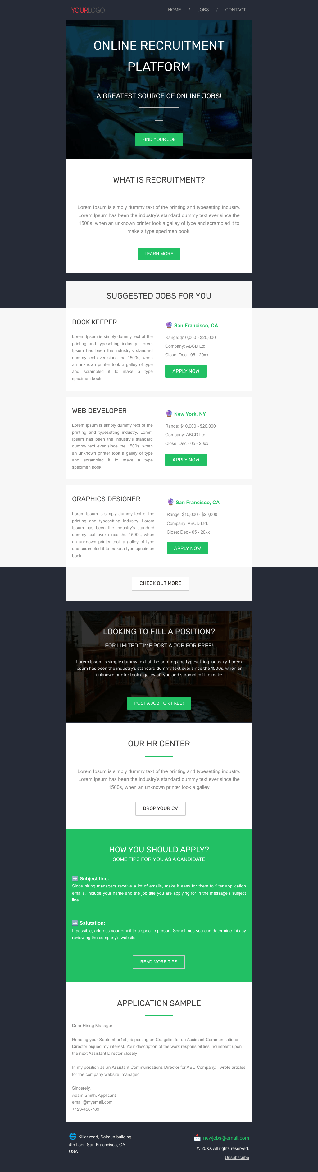 Laravel Mail Template - Online Recruitment Platform