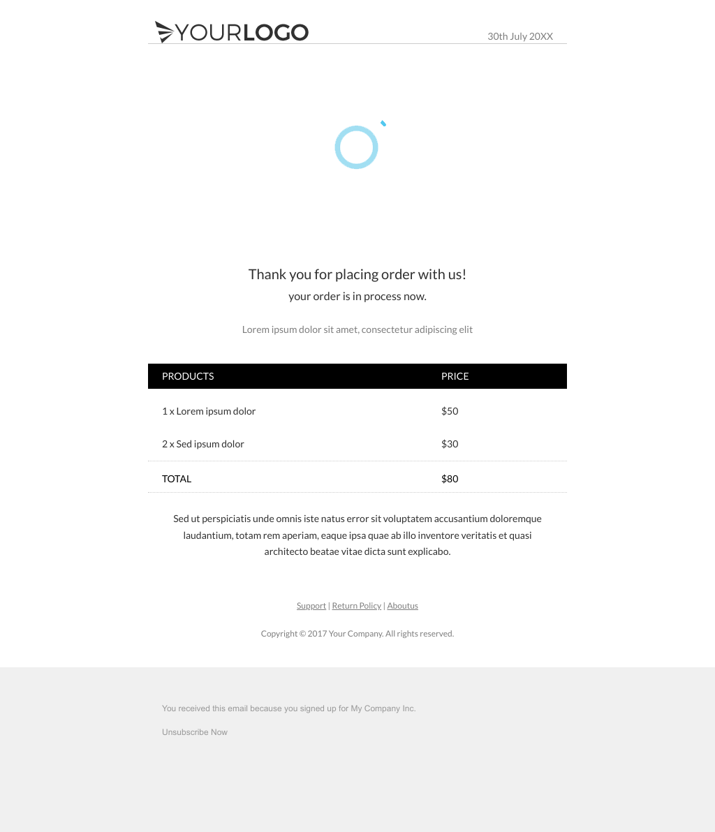 Laravel Mail Template - Order Receipt