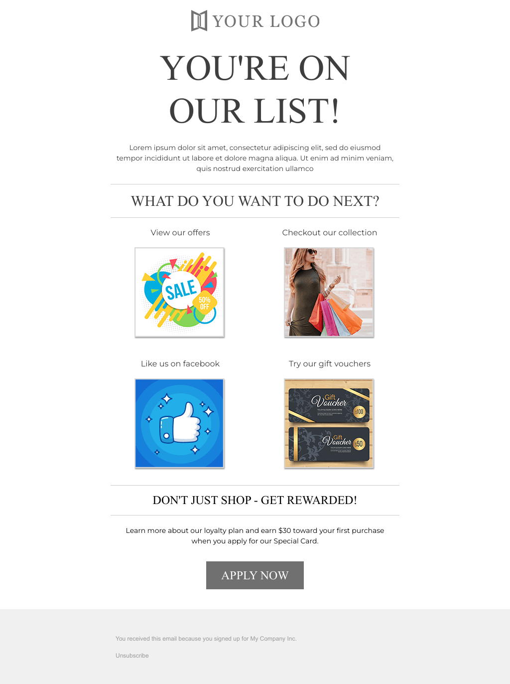 Laravel Mail Template - Our List