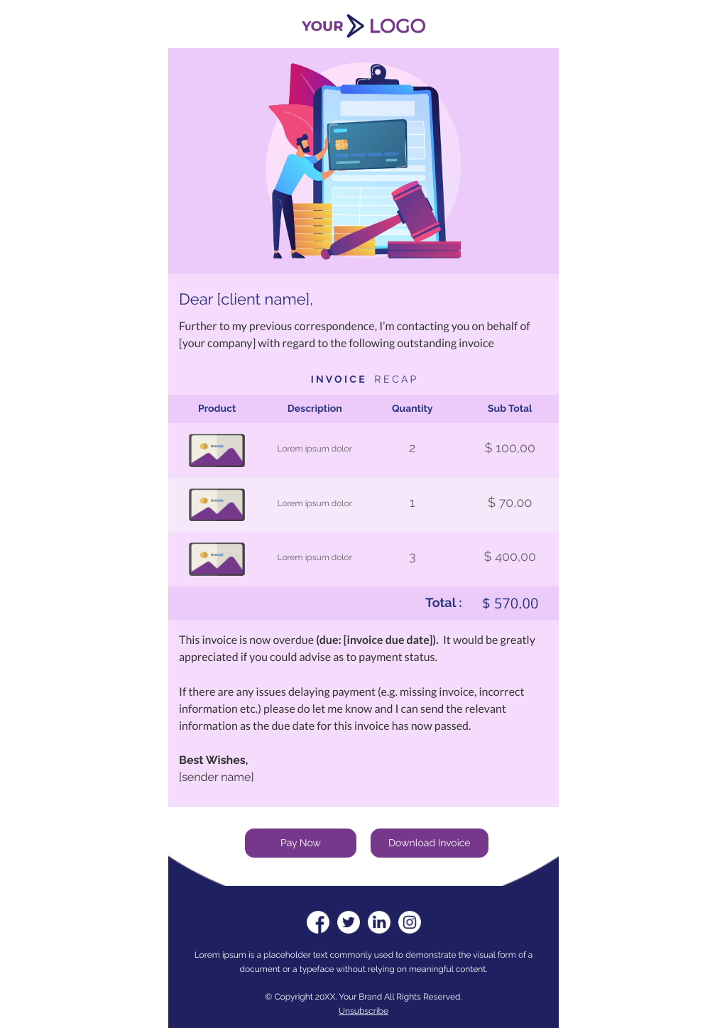 Laravel Mail Template - Payment Reminder