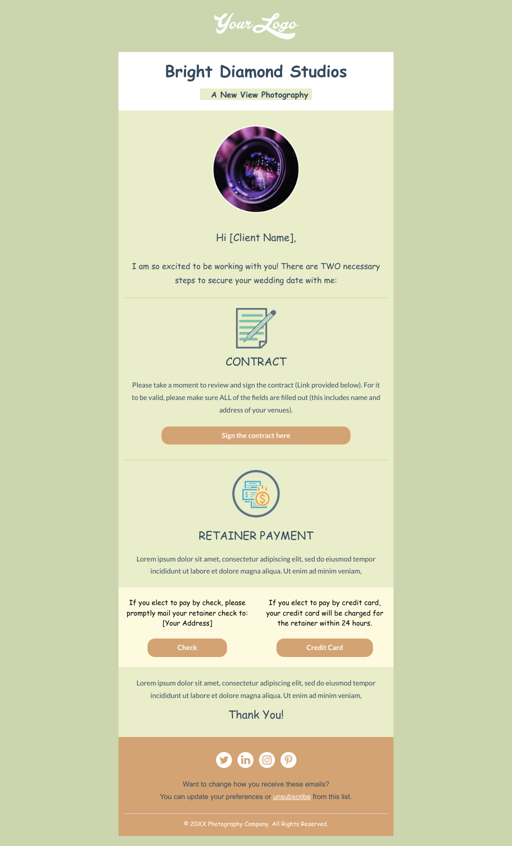 Laravel Mail Template - Photographer Contract Signing