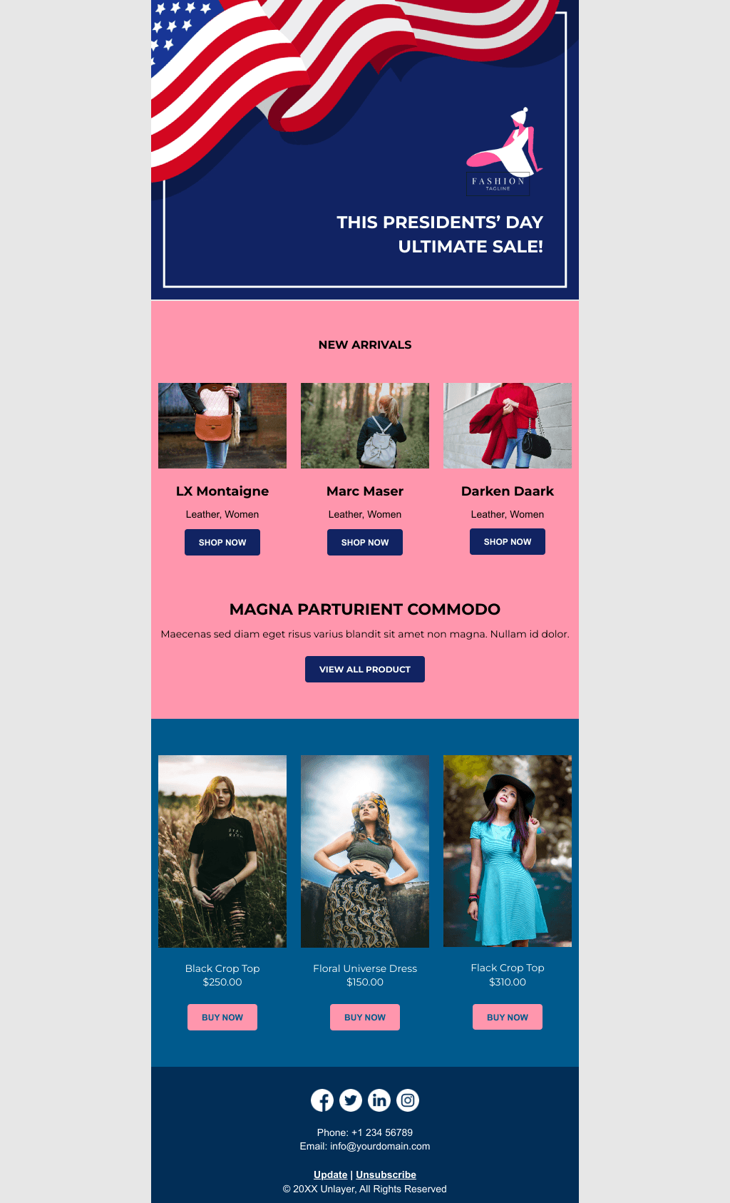 Laravel Mail Template - Presidents’ Day New Fashion Arrival