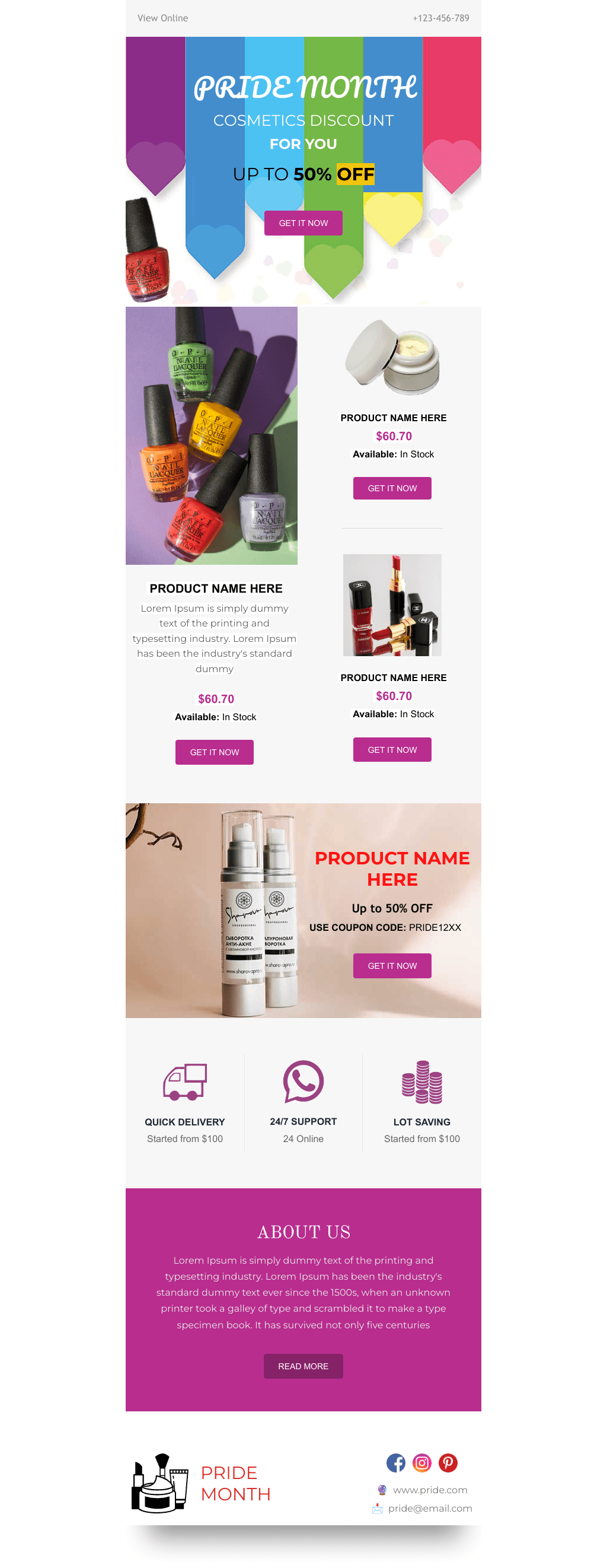 Laravel Mail Template - Pride Month Cosmetics Discount