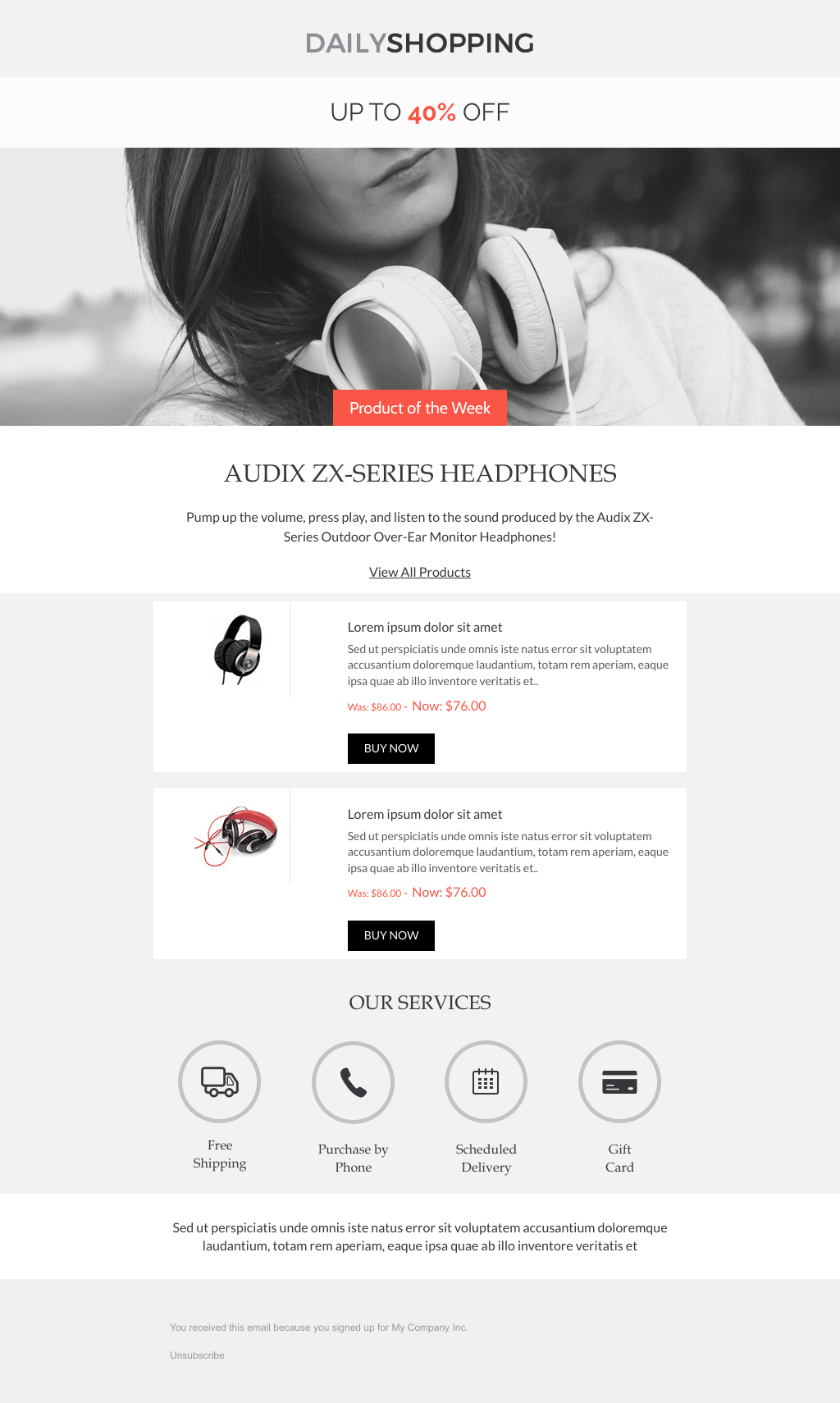 Laravel Mail Template - Product of the Week
