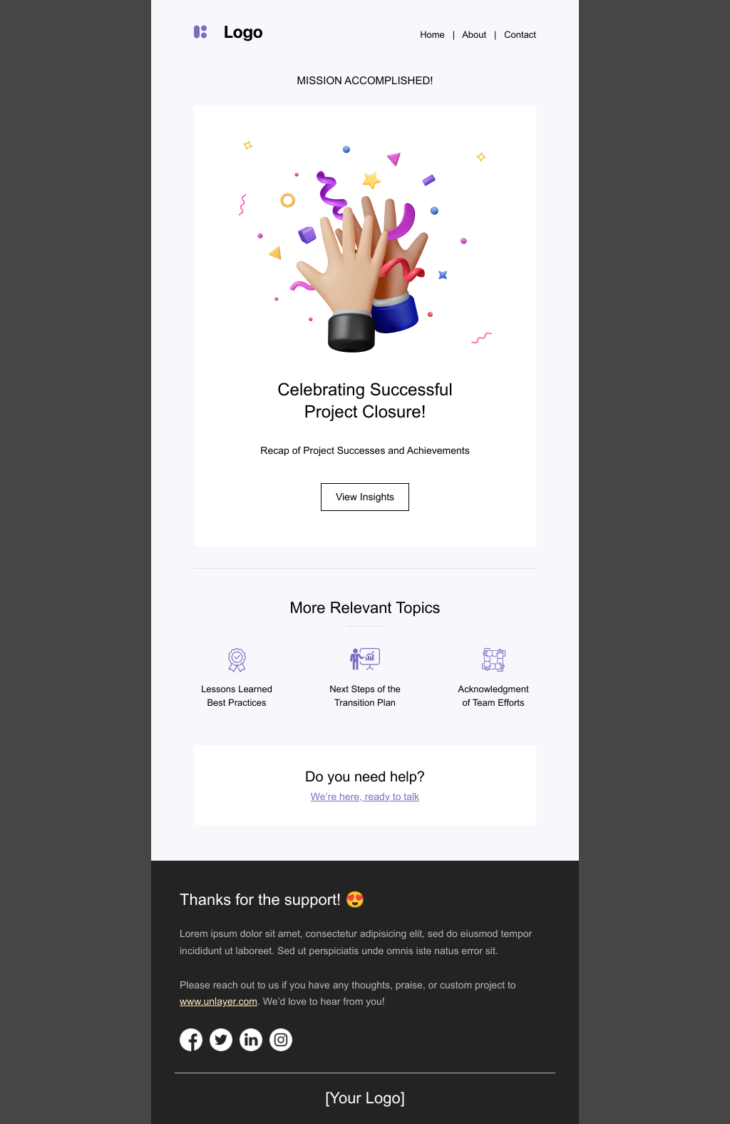 Laravel Mail Template - Project Closure